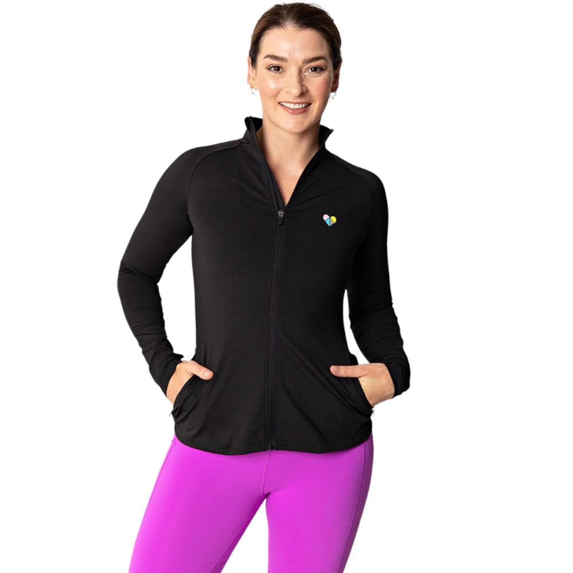 Peachylean Structured Full-Zip Womens Slim-Fit Workout Top