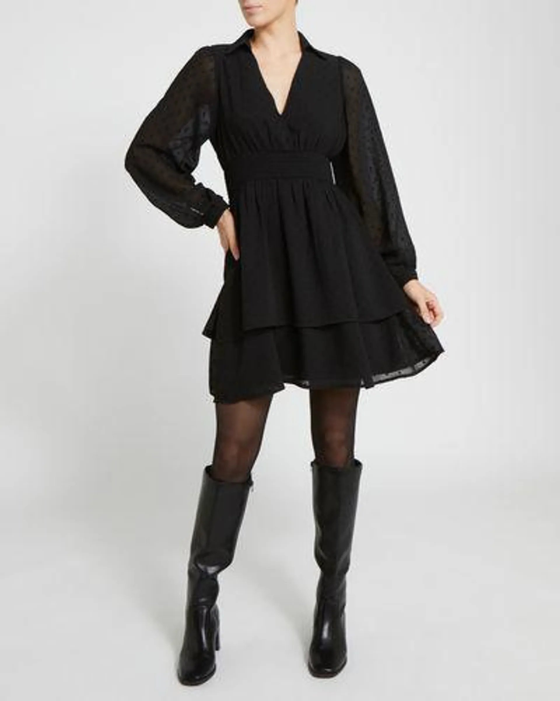 Collar Dobby Dress