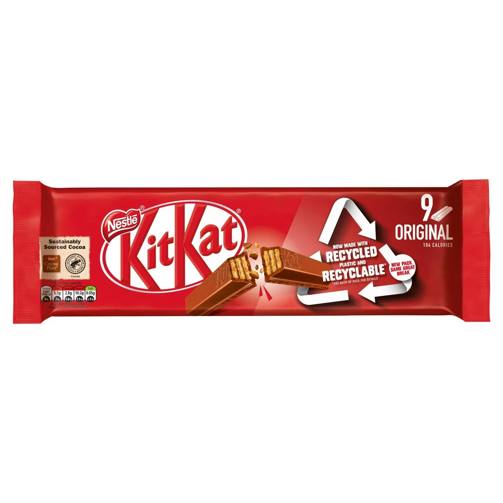 Nestle KitKat 2 Finger Milk Chocolate Biscuit Bar 9 Pack (186 g)