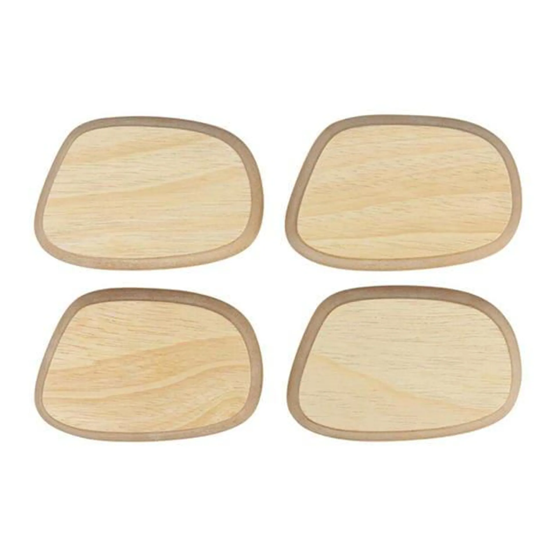 Irregular Wood Coaster - Set of 4 - Natural