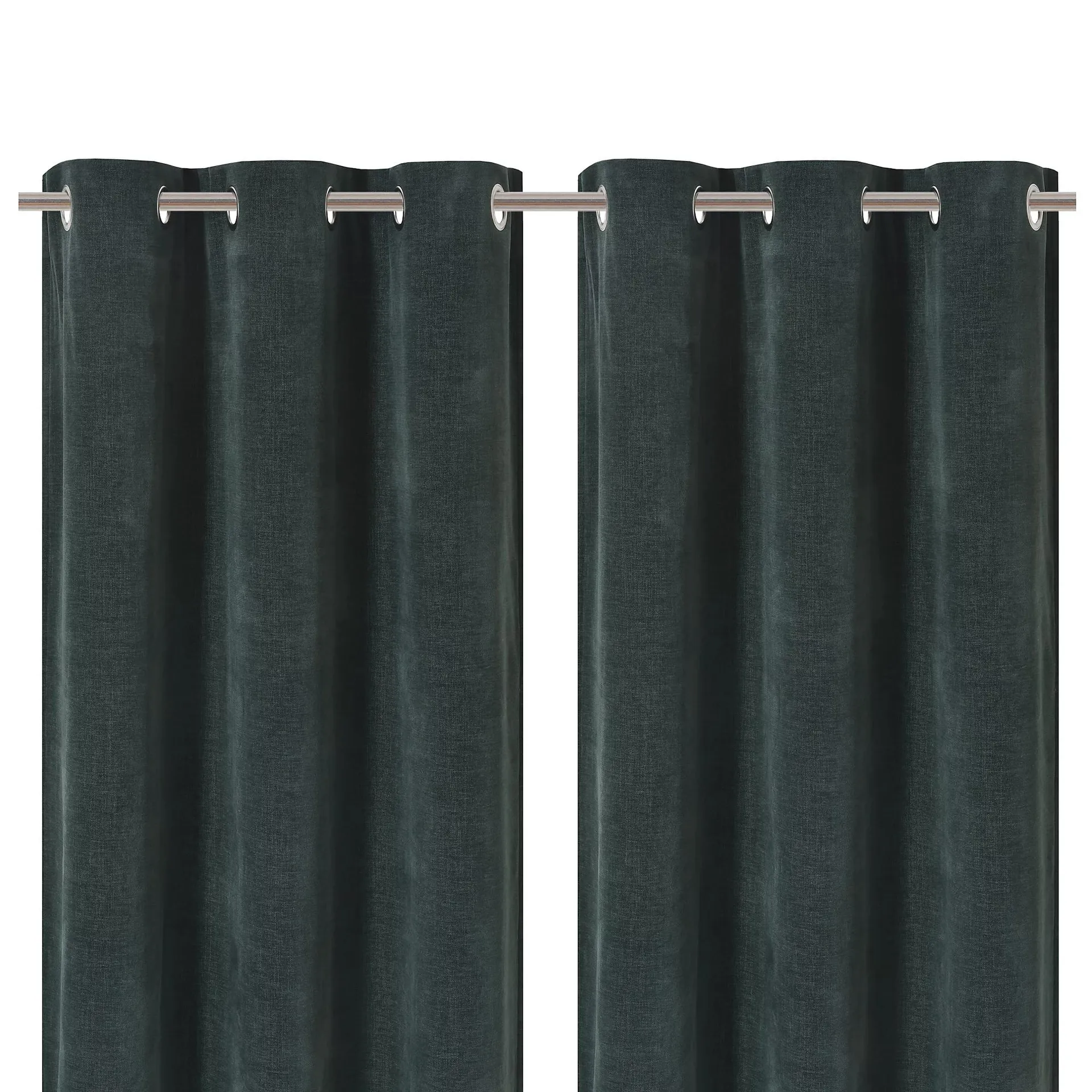 Arntzen Dark green Plain woven Lined Eyelet Curtain (W)167cm (L)183cm, Pair