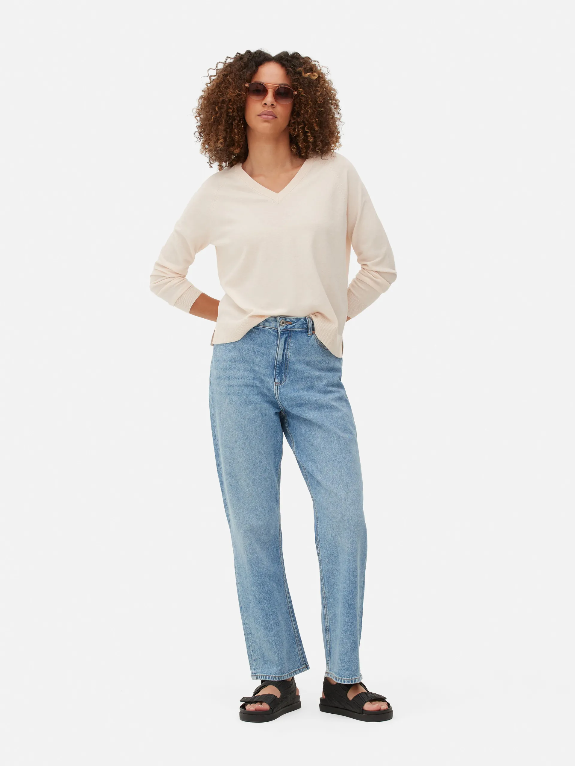 Straight Leg Denim Jeans