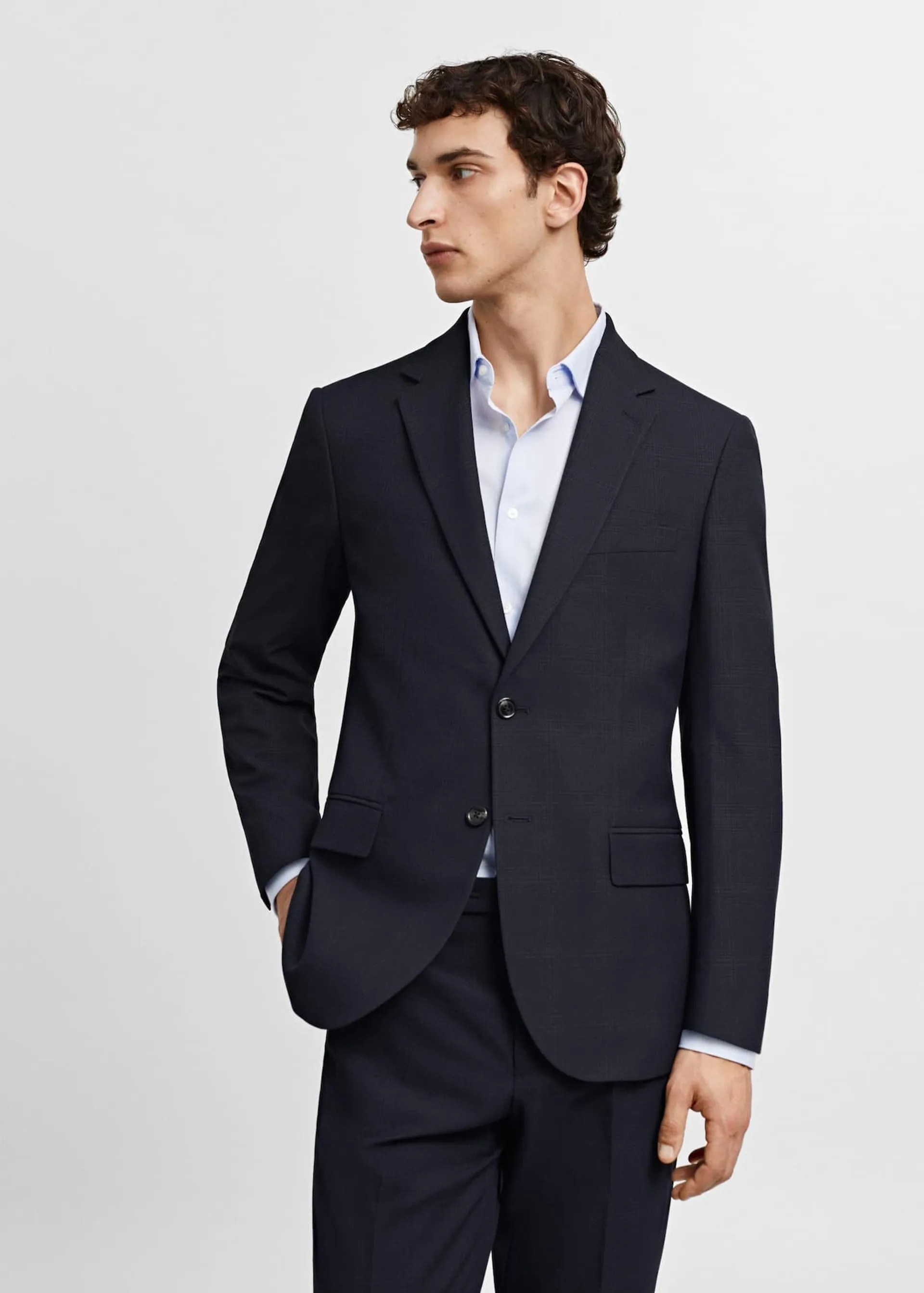 Slim-fit colbert van stretch stof