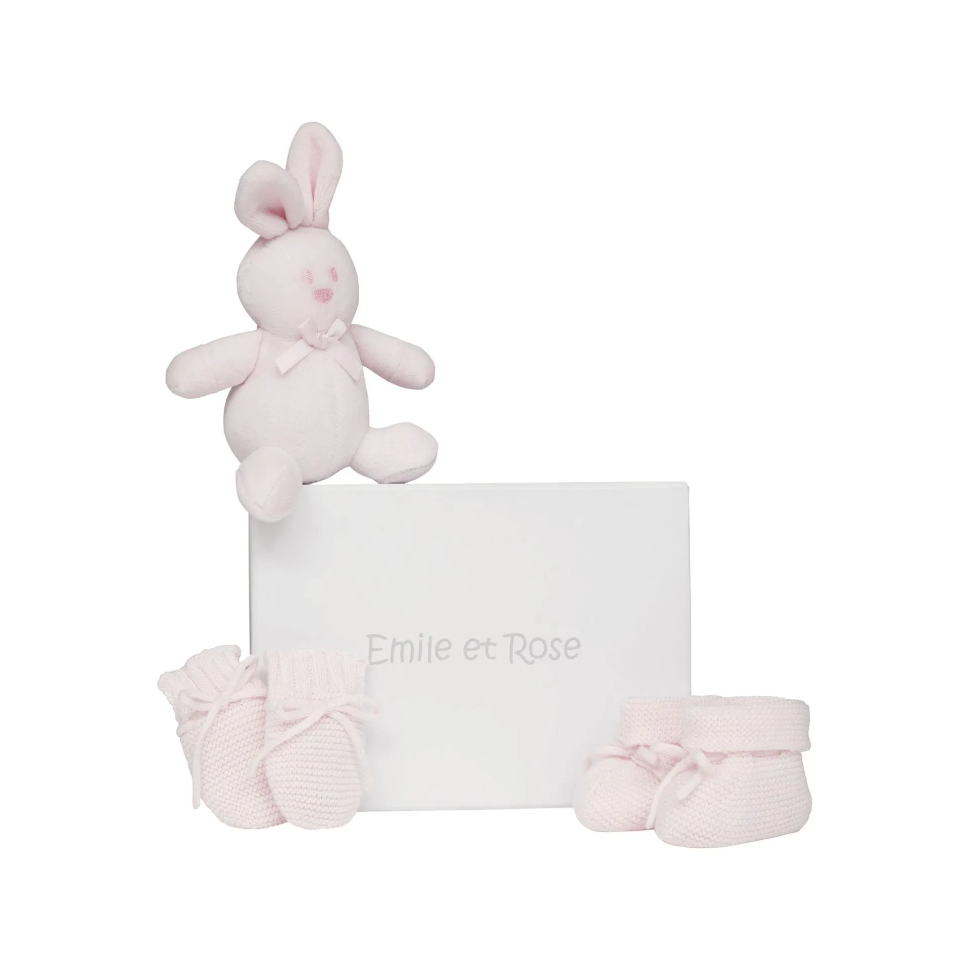 Kelsey Three-Piece Booties, Mitts & Bunny Gift Set