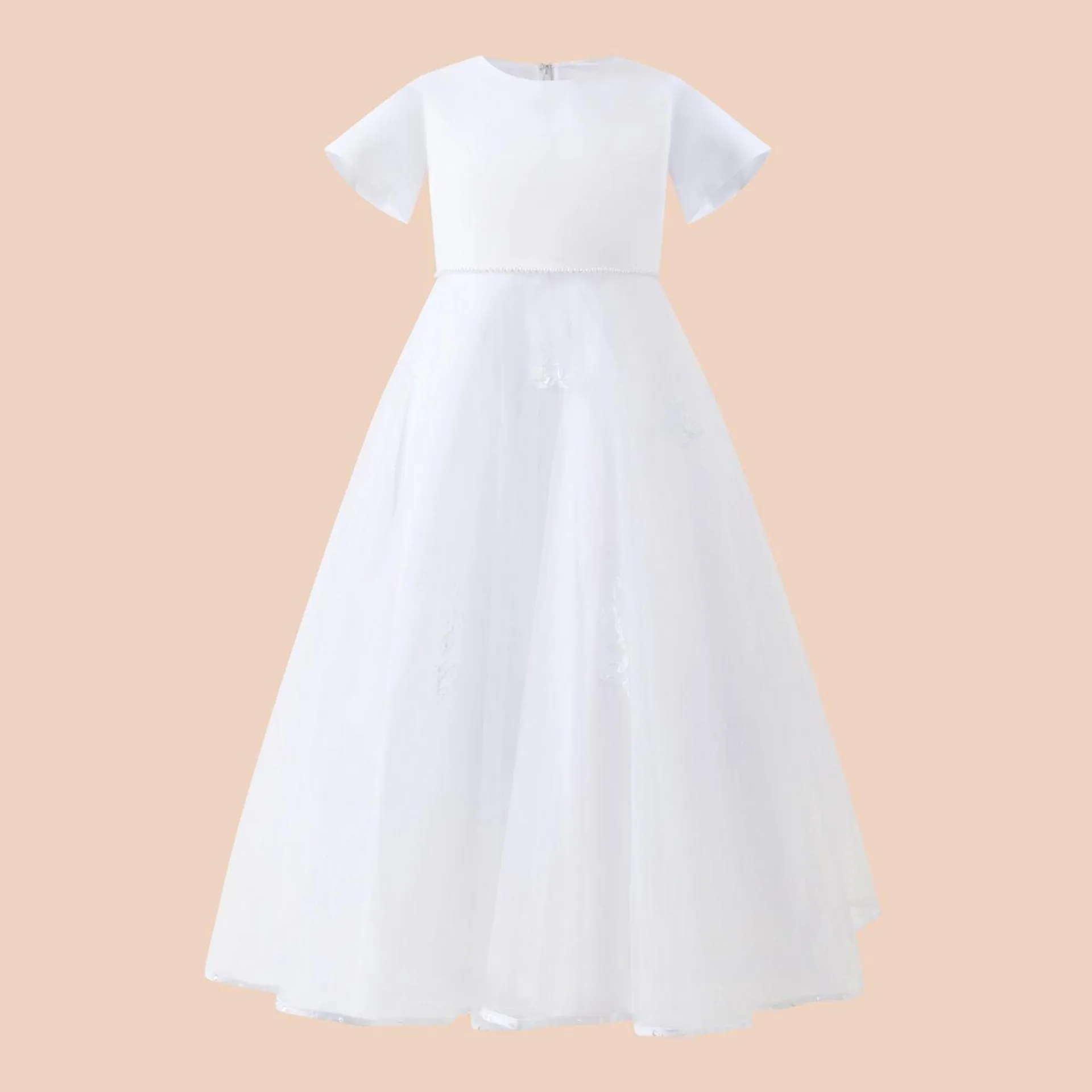 CELEBRATIONS AVAILABLE IN STORE Yolanda Pearl-Belted Communion Dress €190.00