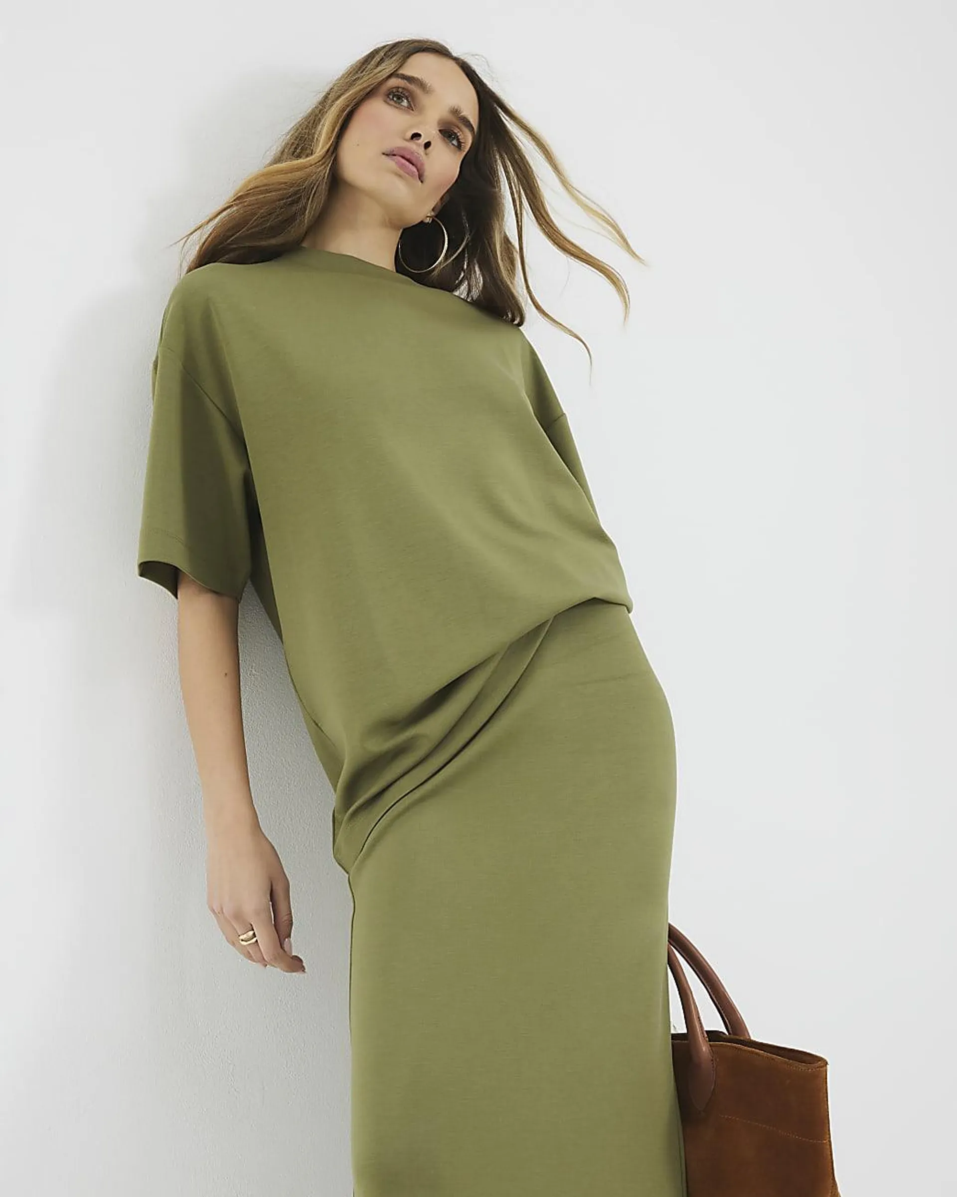 Khaki Premium Short Sleeve Oversized T-shirt