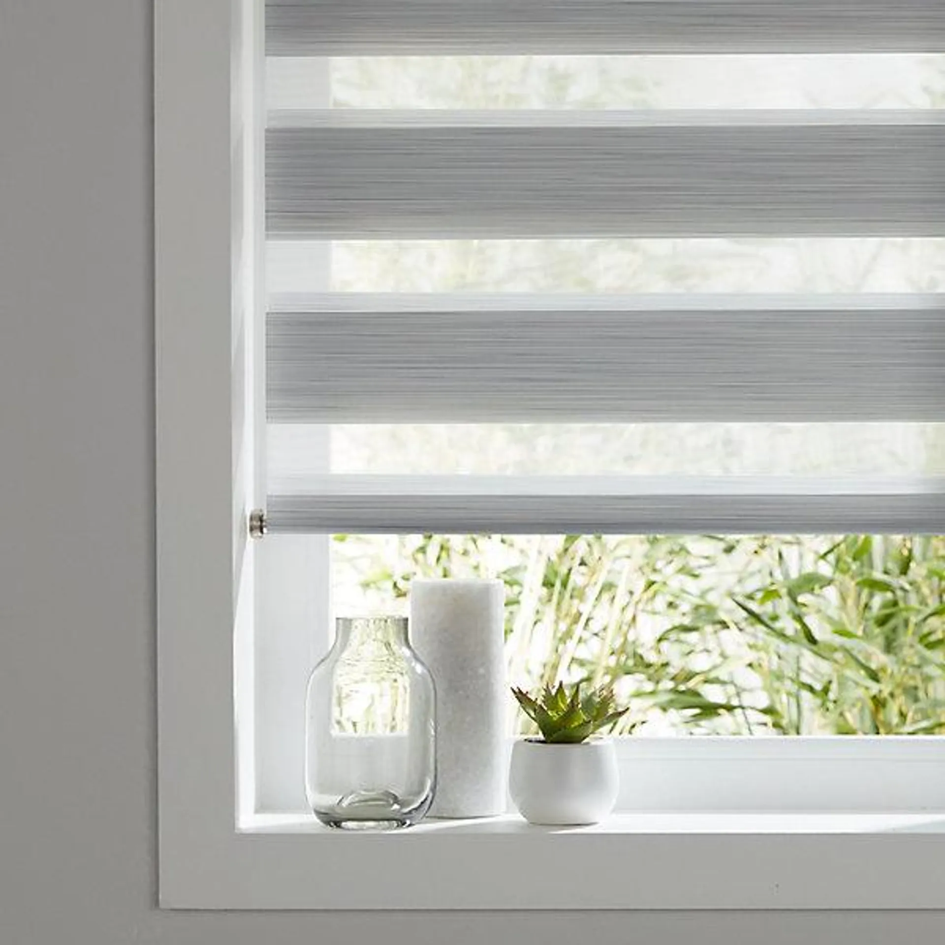 Kala Corded Grey Striped Day & night Roller Blind (W)60cm (L)180cm