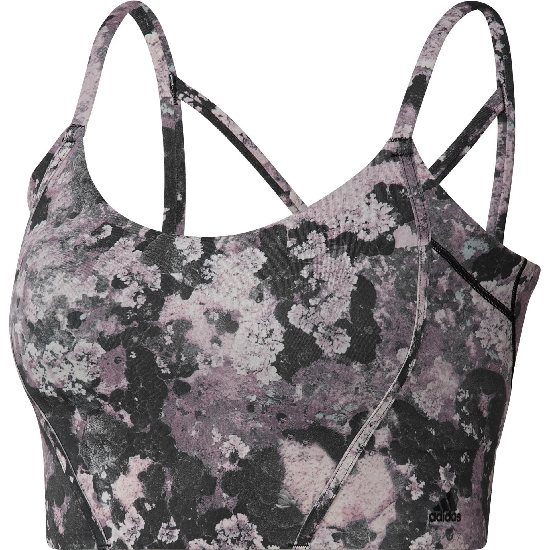 adidas Womens Yoga Light Support Long Line AOP Bra