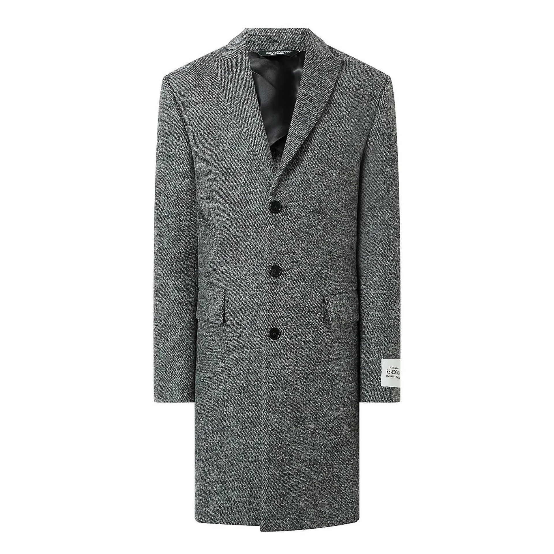 Long-Sleeve Button Wool Coat