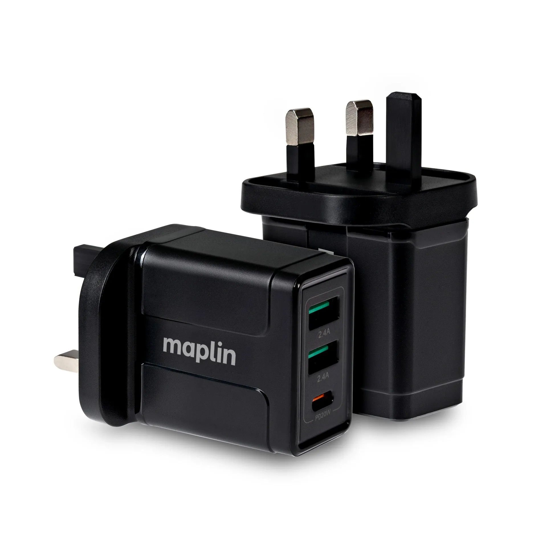 Maplin 3 Port (1x USB-C PD / 2x USB-A 3.0 QC) 32W High Speed Wall Charger