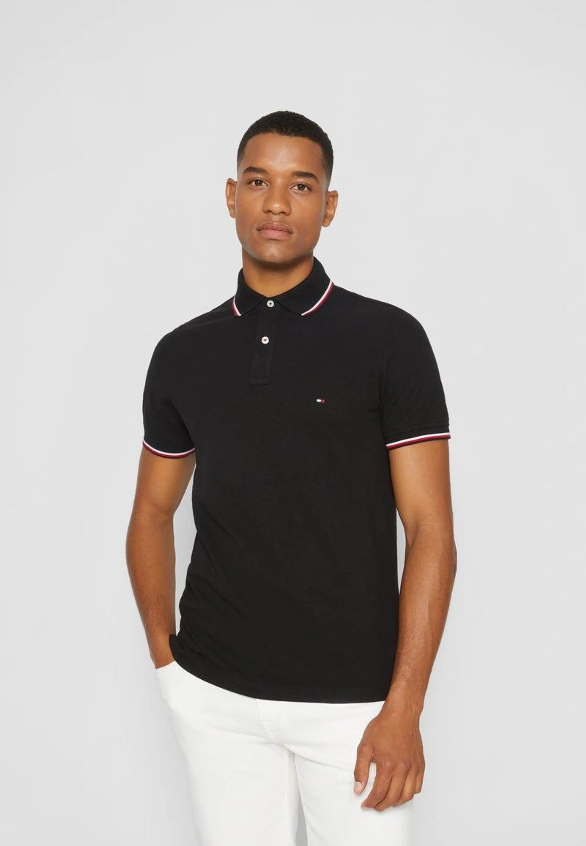 TIPPED SLIM - Polo - black