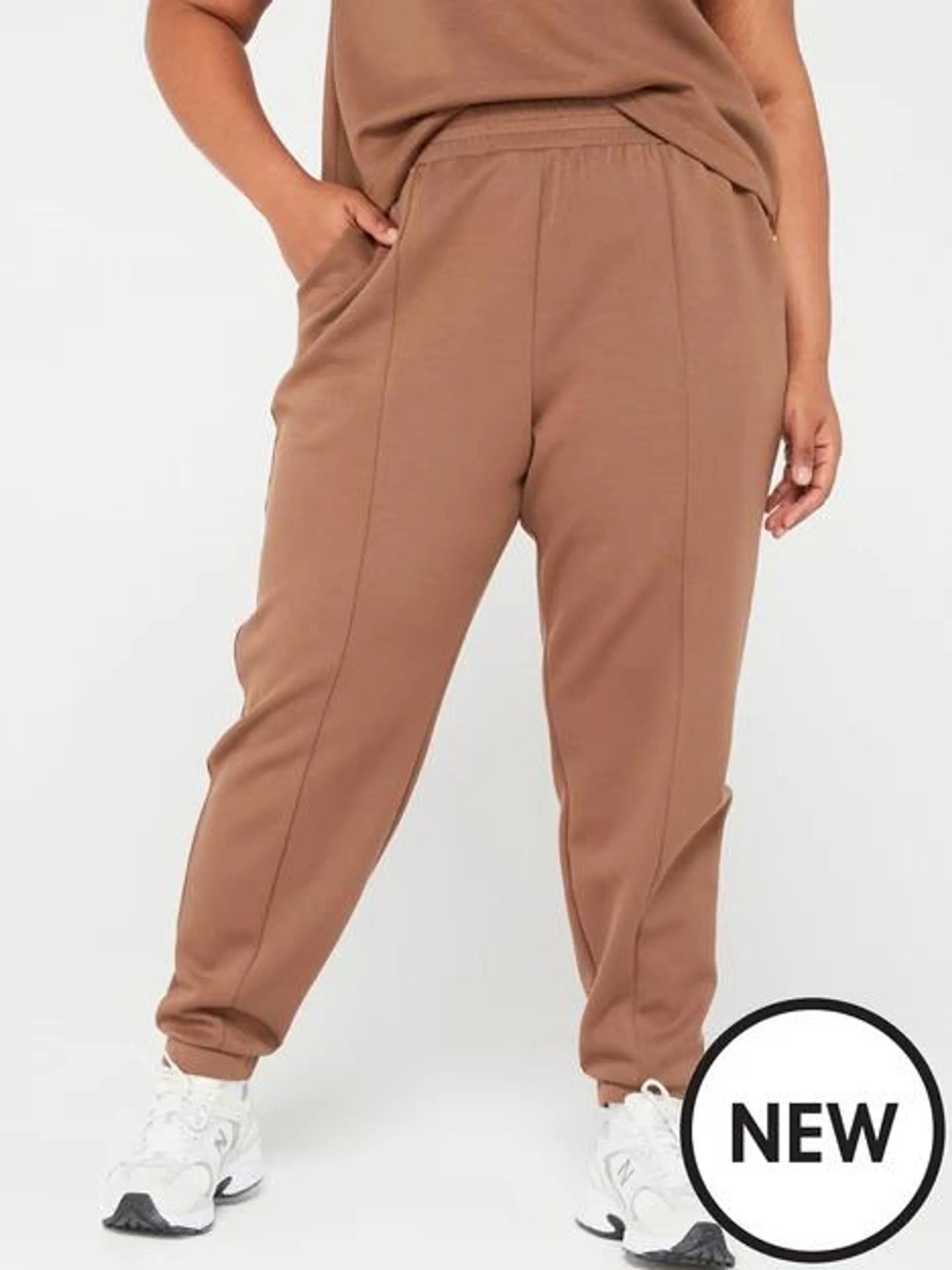Seam Front Cuffed Jogger - Brown