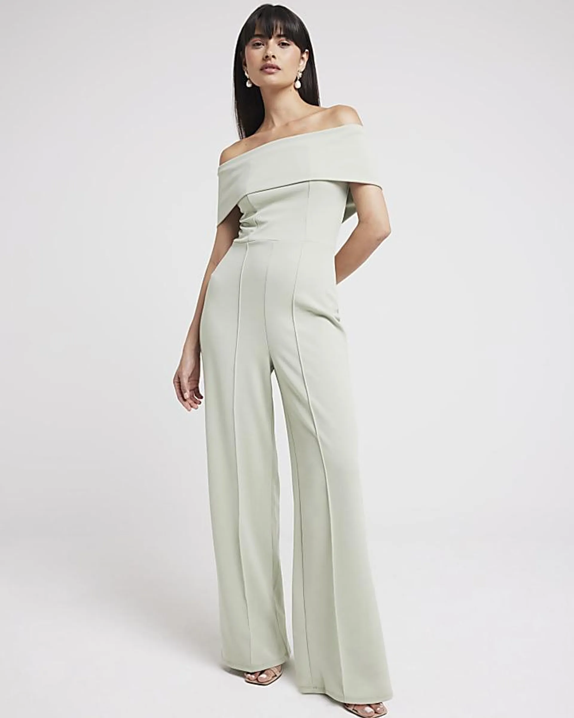 Green Bardot Jumpsuit