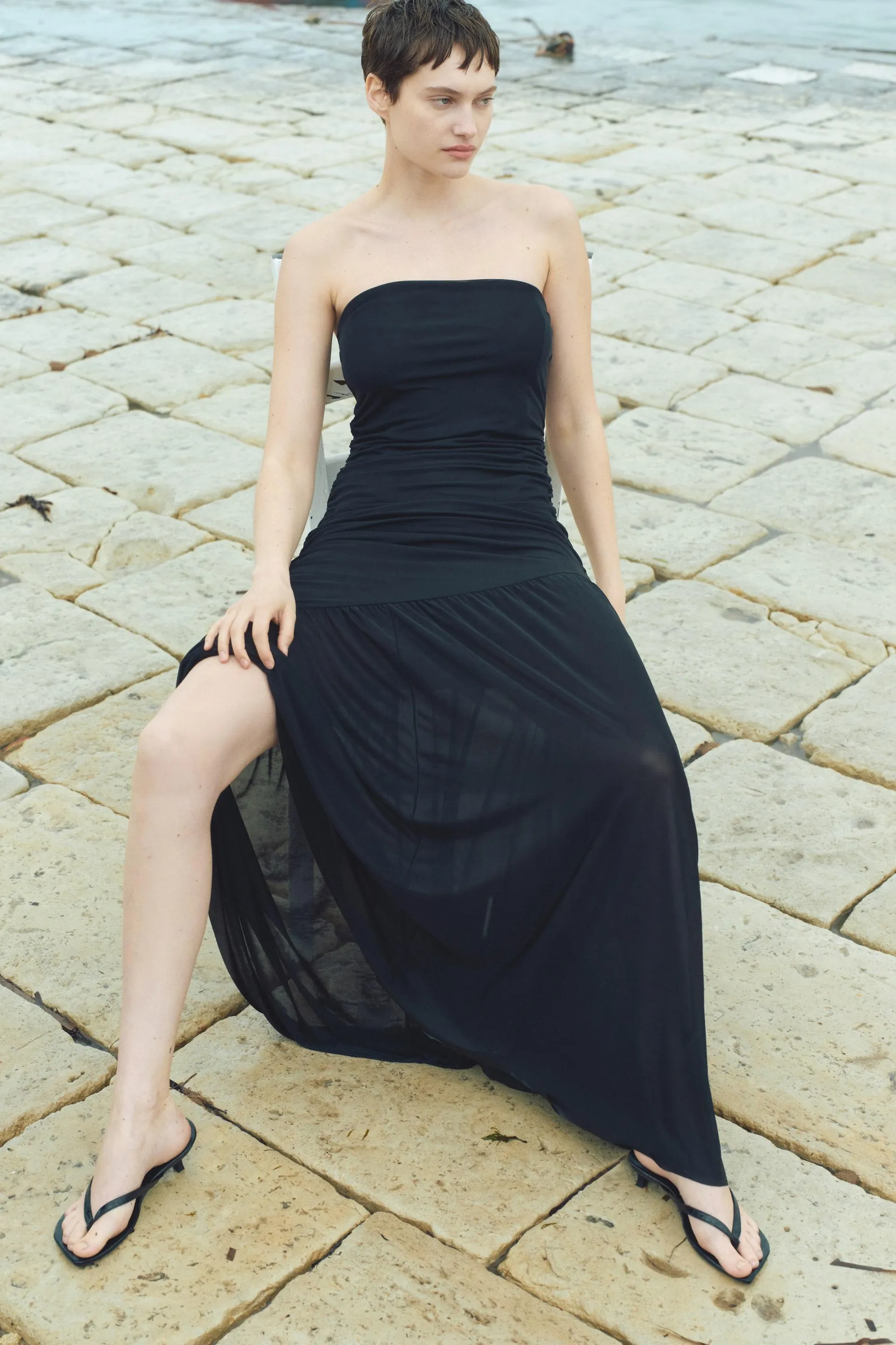 Draped bandeau dress