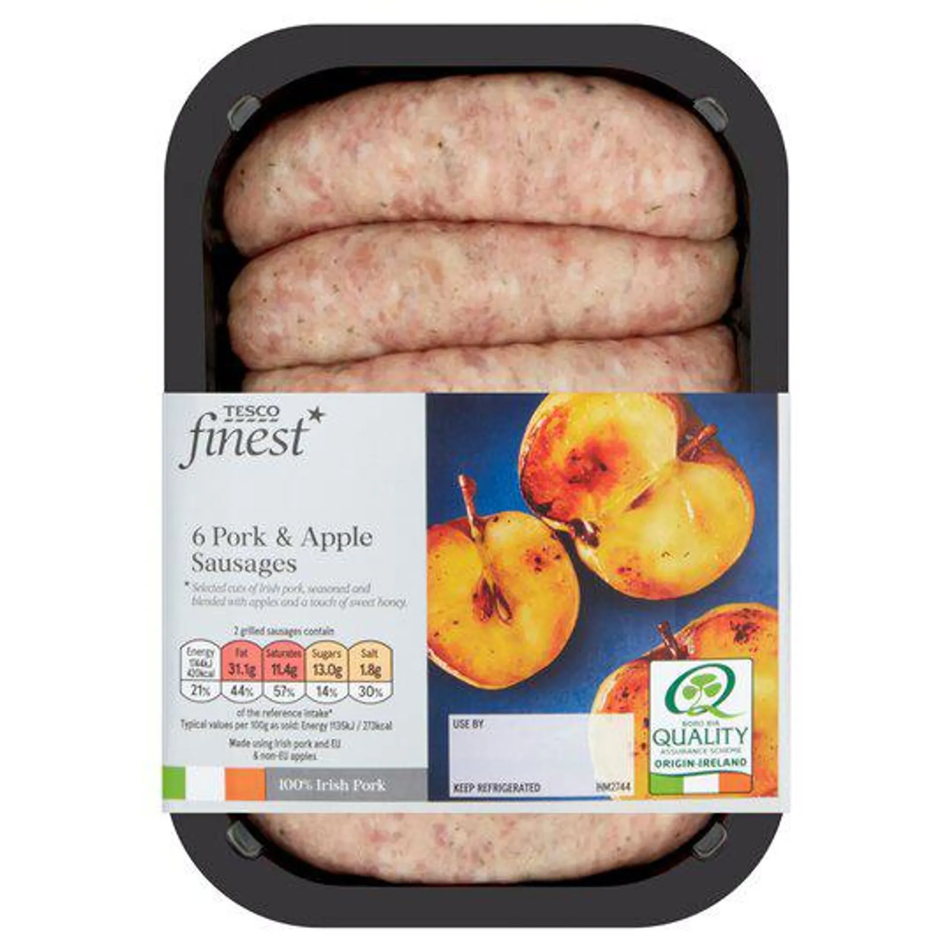 Tesco Finest* 6 Irish Pork And Apple Sausages 454G