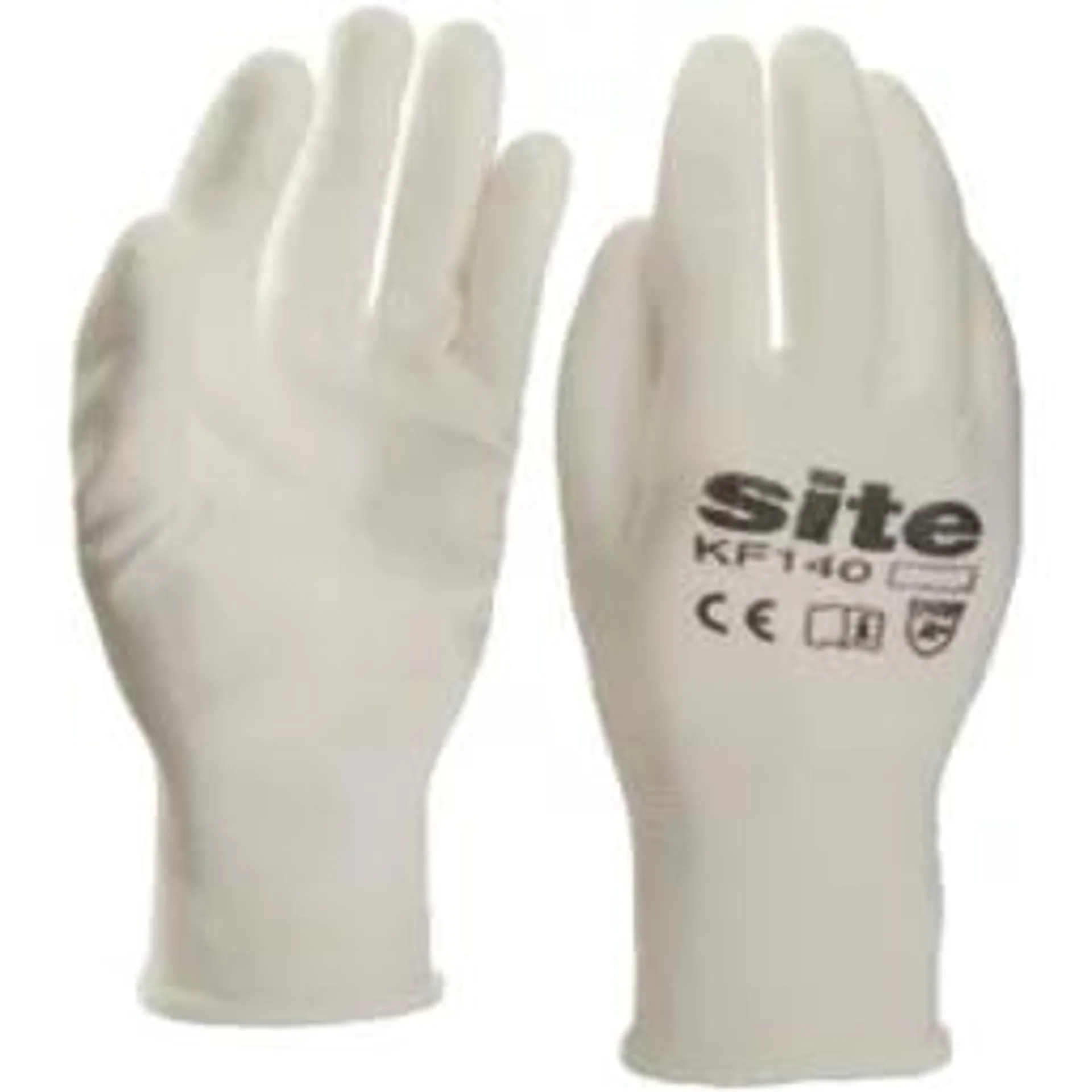 Site 140 PU Palm Dip Gloves White Large