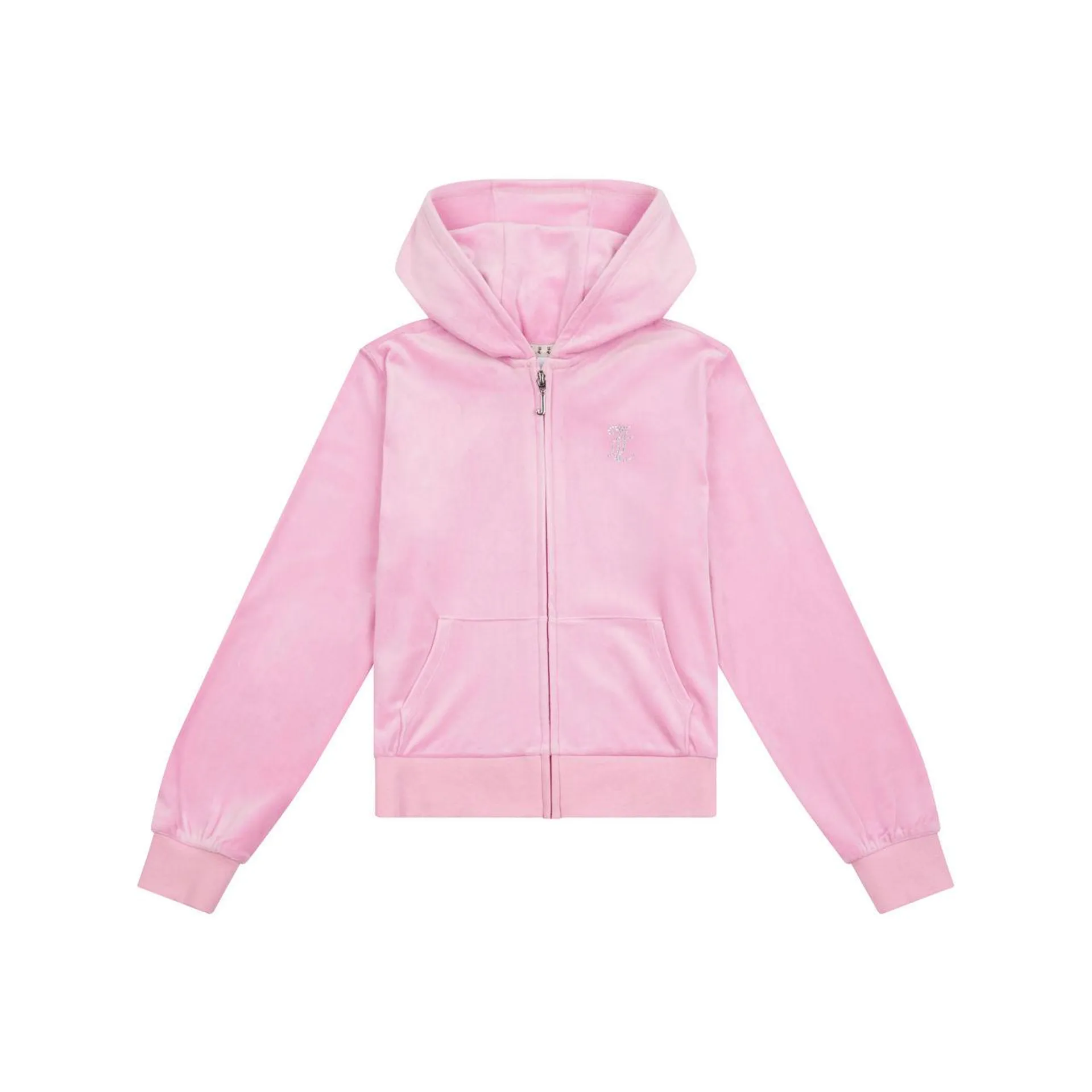 Embellished Zip-Through Logo Hoodie