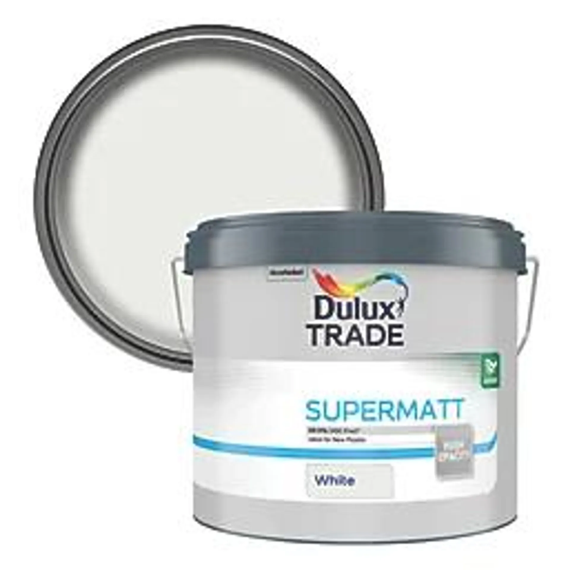 Dulux Trade Matt White Emulsion Supermatt Paint 10Ltr