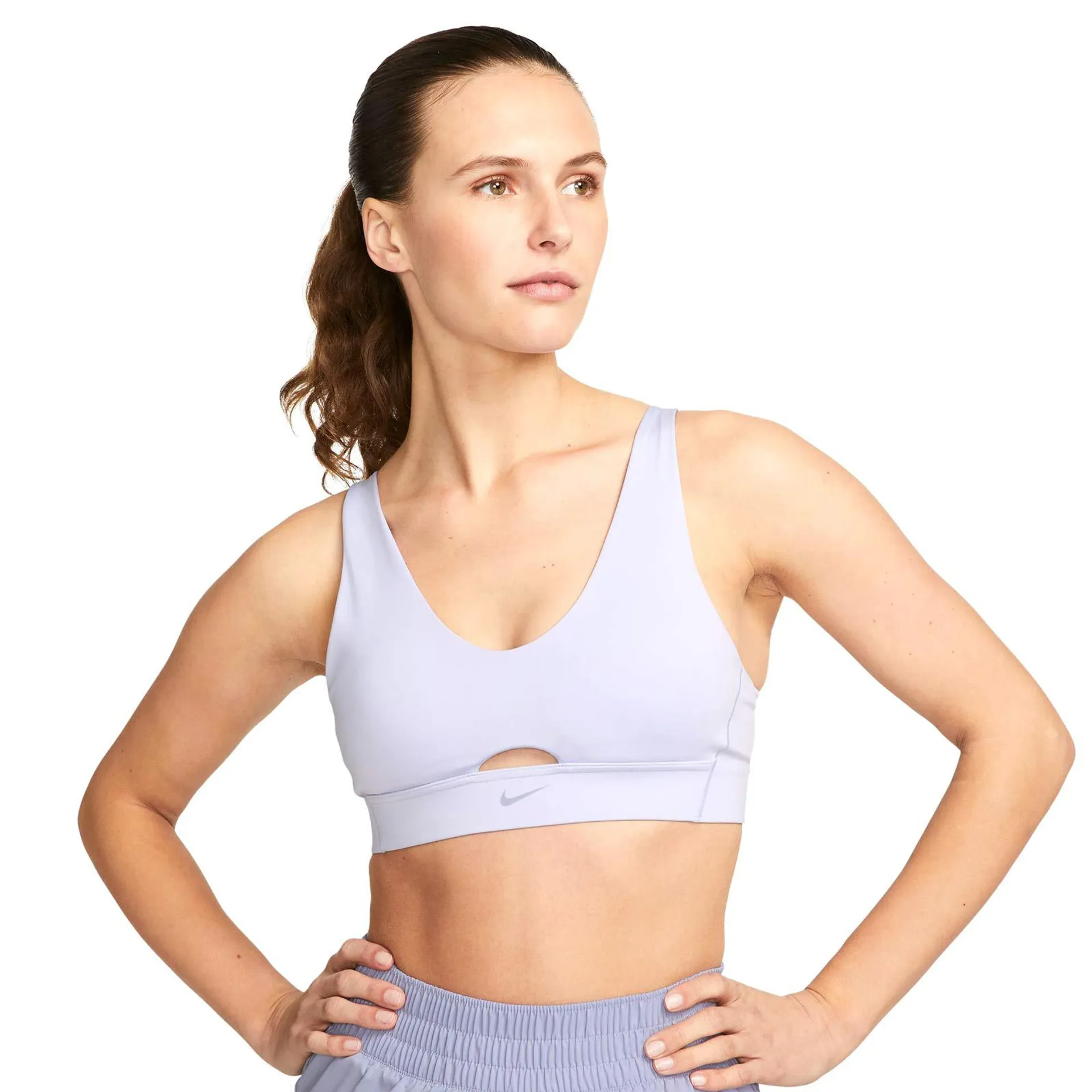 NIKE INDY PLUNGE CUTOUT WOMENS MEDIUM-SUPPORT PADDED SPORTS BRA