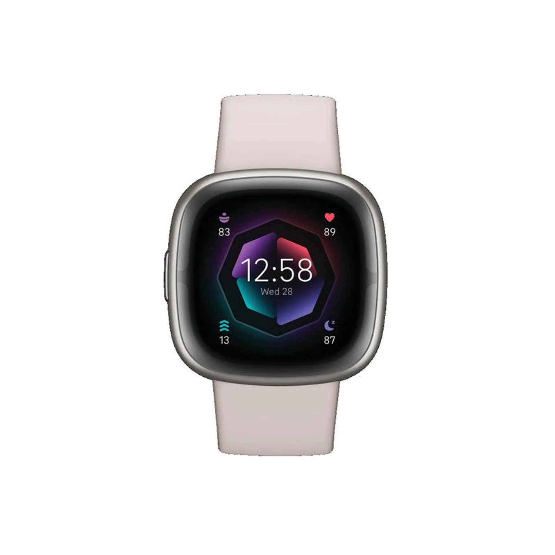 Fitbit Sense 2 Health & Fitness Smart Watch - Lunar White & Platinum | 79-FB521SRWT