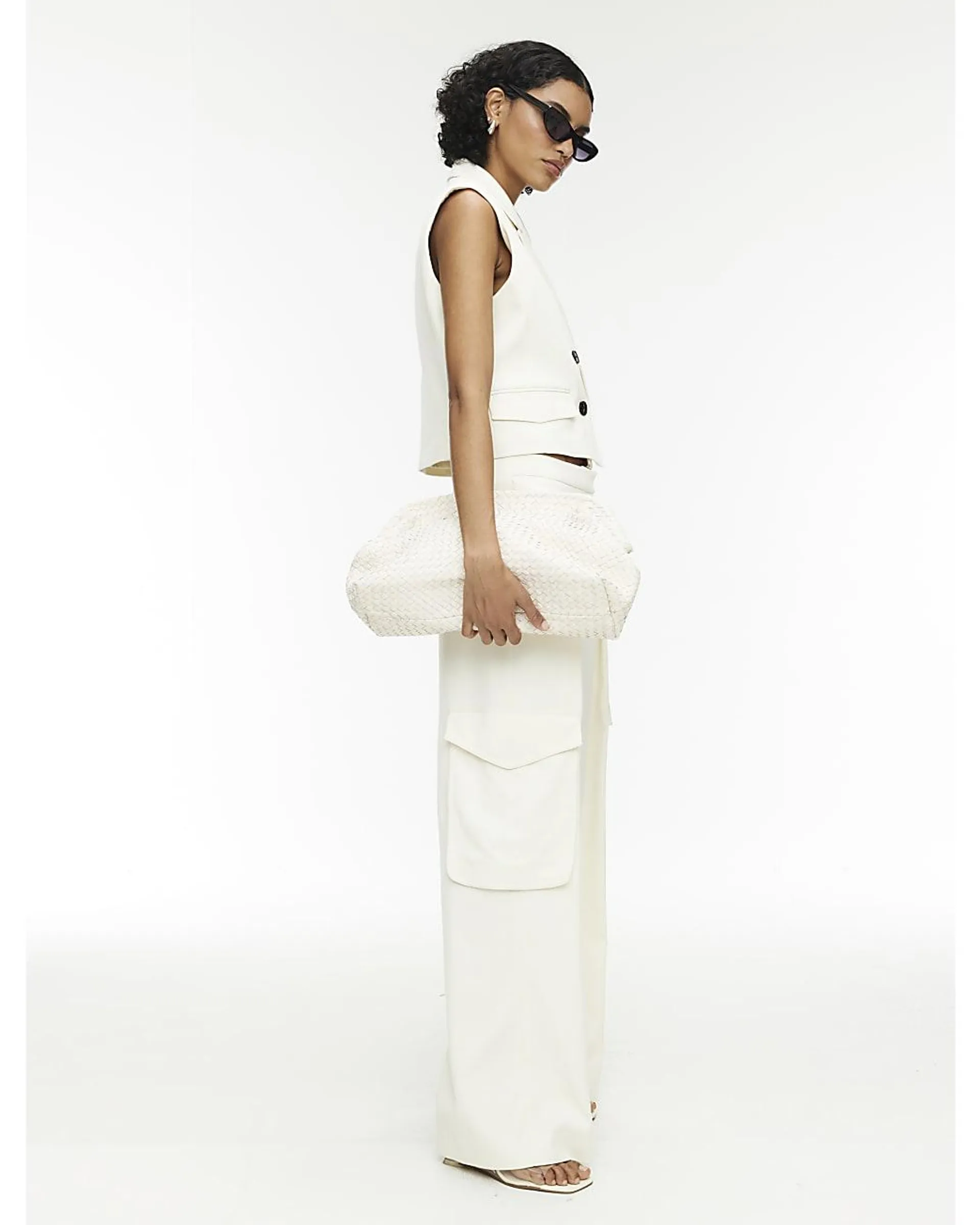 RI Studio Cream Tailored Utility Trousers