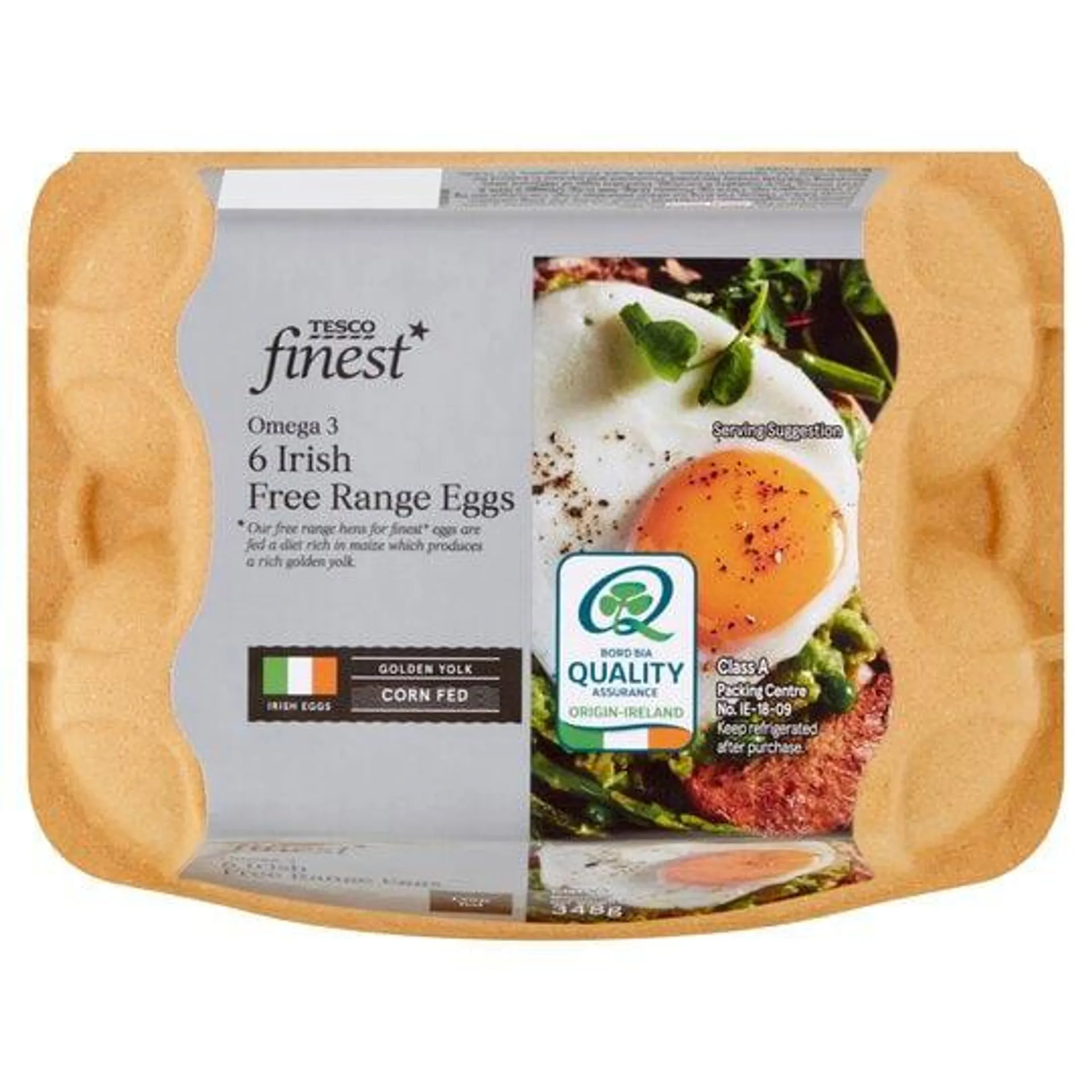 Tesco Finest 6 Corns Fed Eggs Mixed Weight