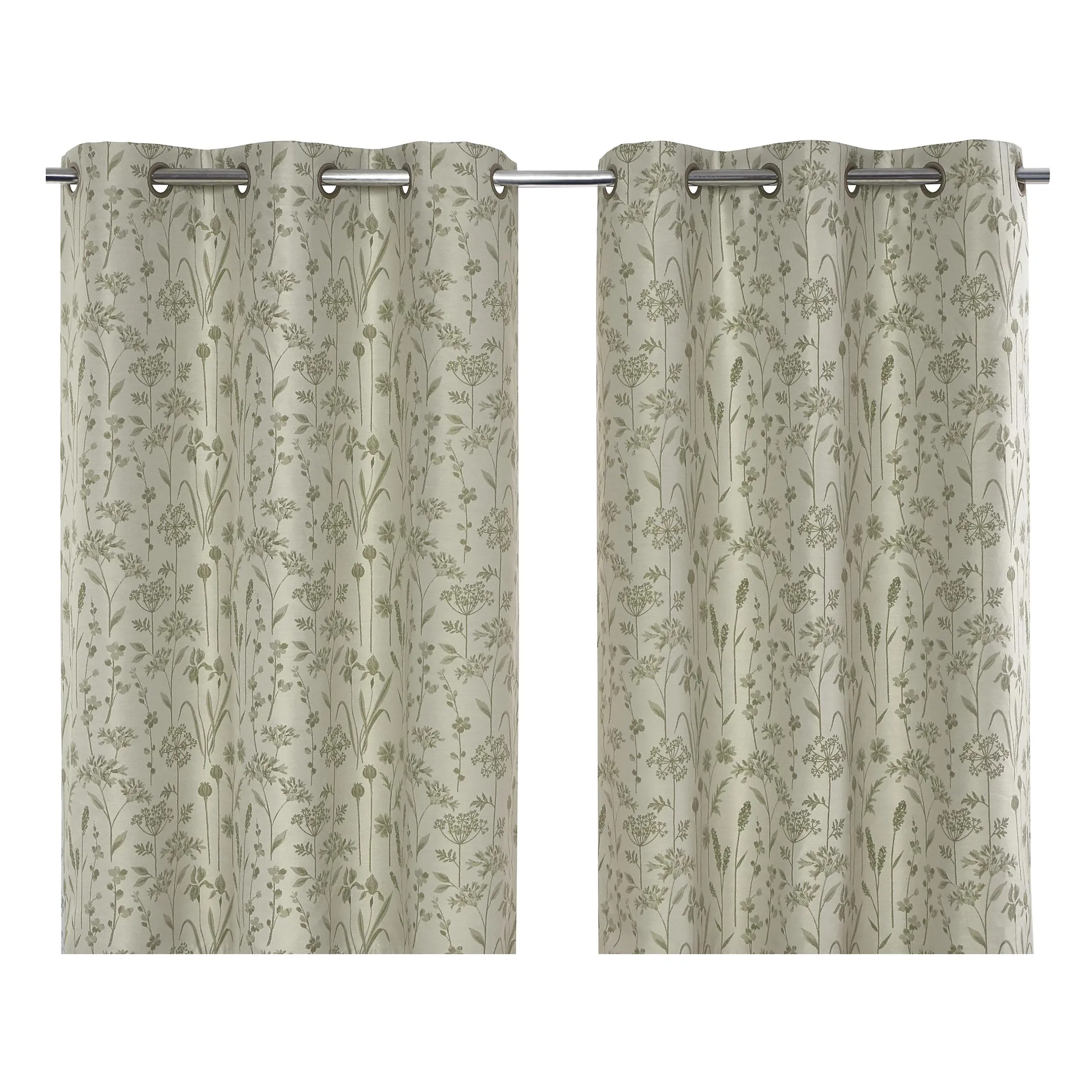 Otema Light green Herbarium Lined Eyelet Curtain (W)167cm (L)183cm, Pair