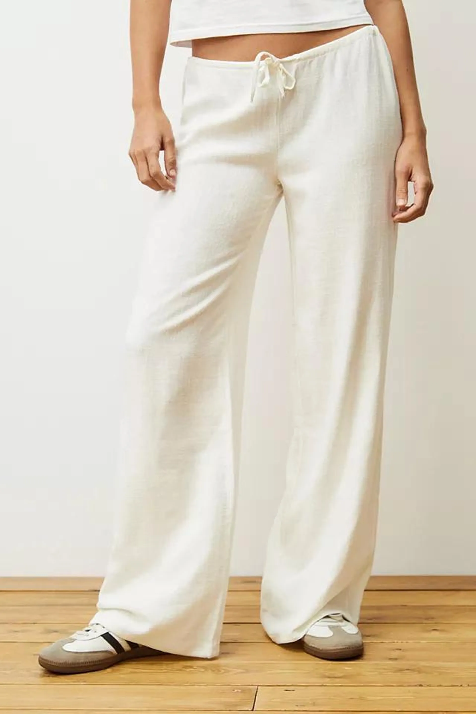 Archive At UO White Linen Hazel Trousers