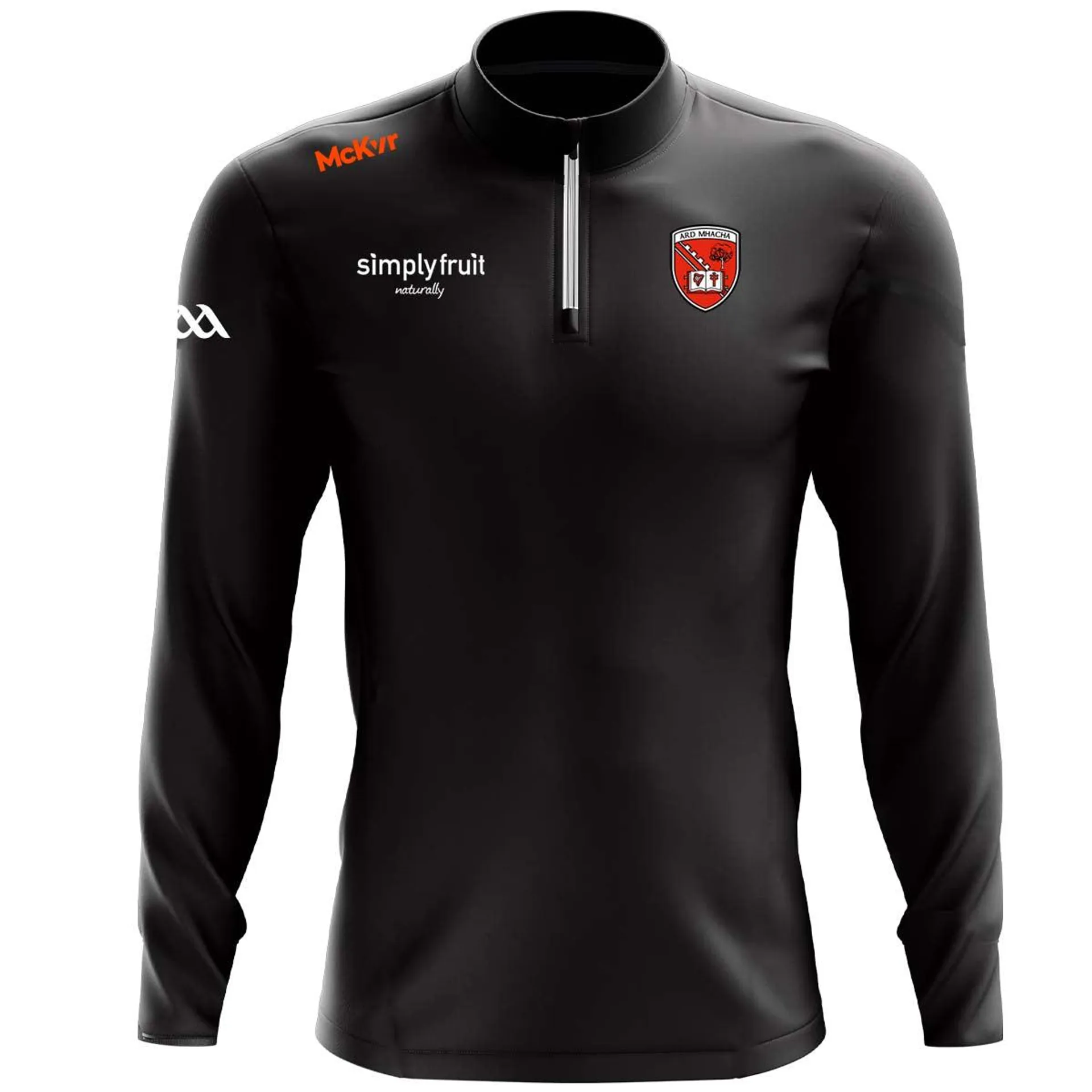 Mc Keever Armagh GAA Official Vital Lightweight 1/4 Zip Top - Youth - Black/White
