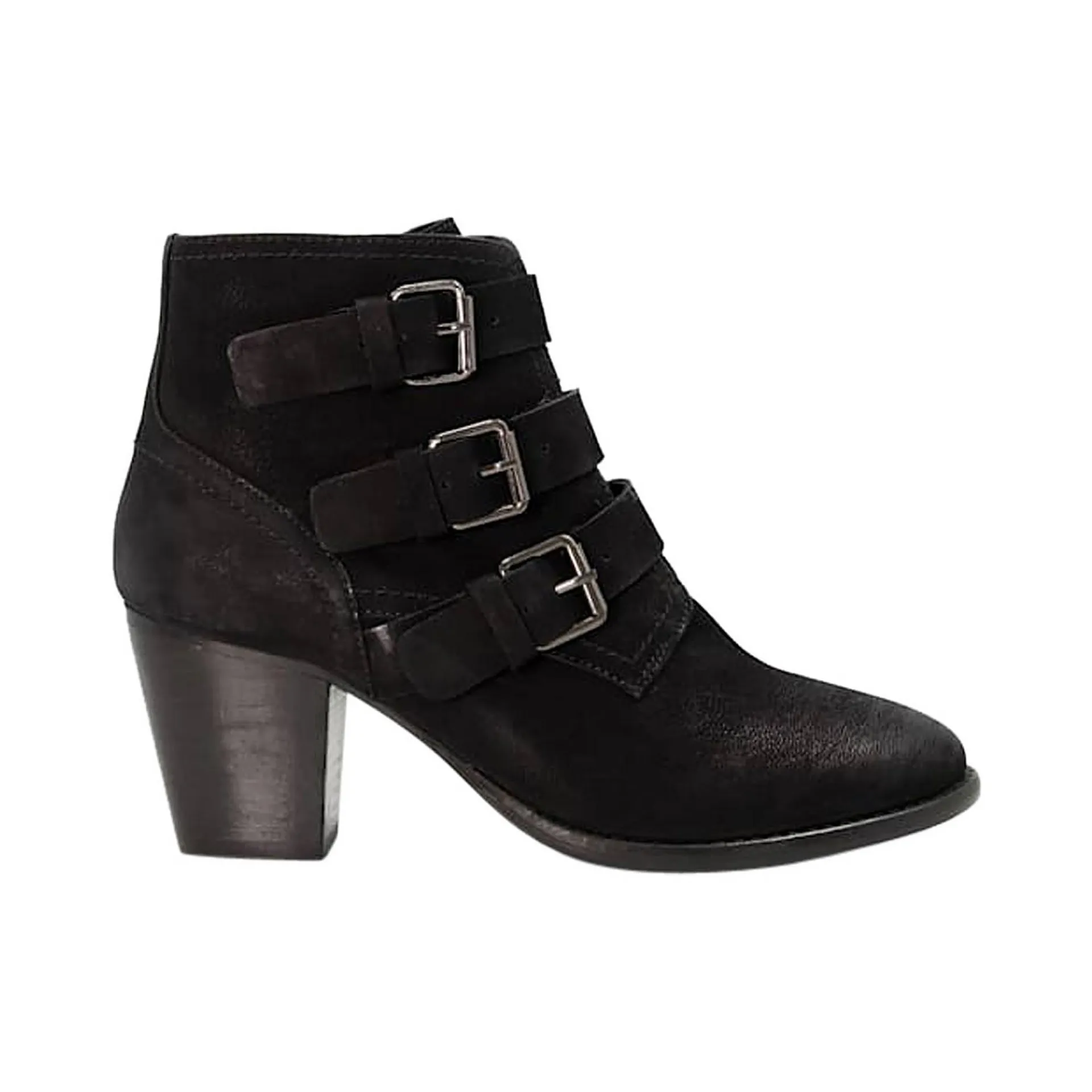 Puzzler Buckled Suede Ankle Boots