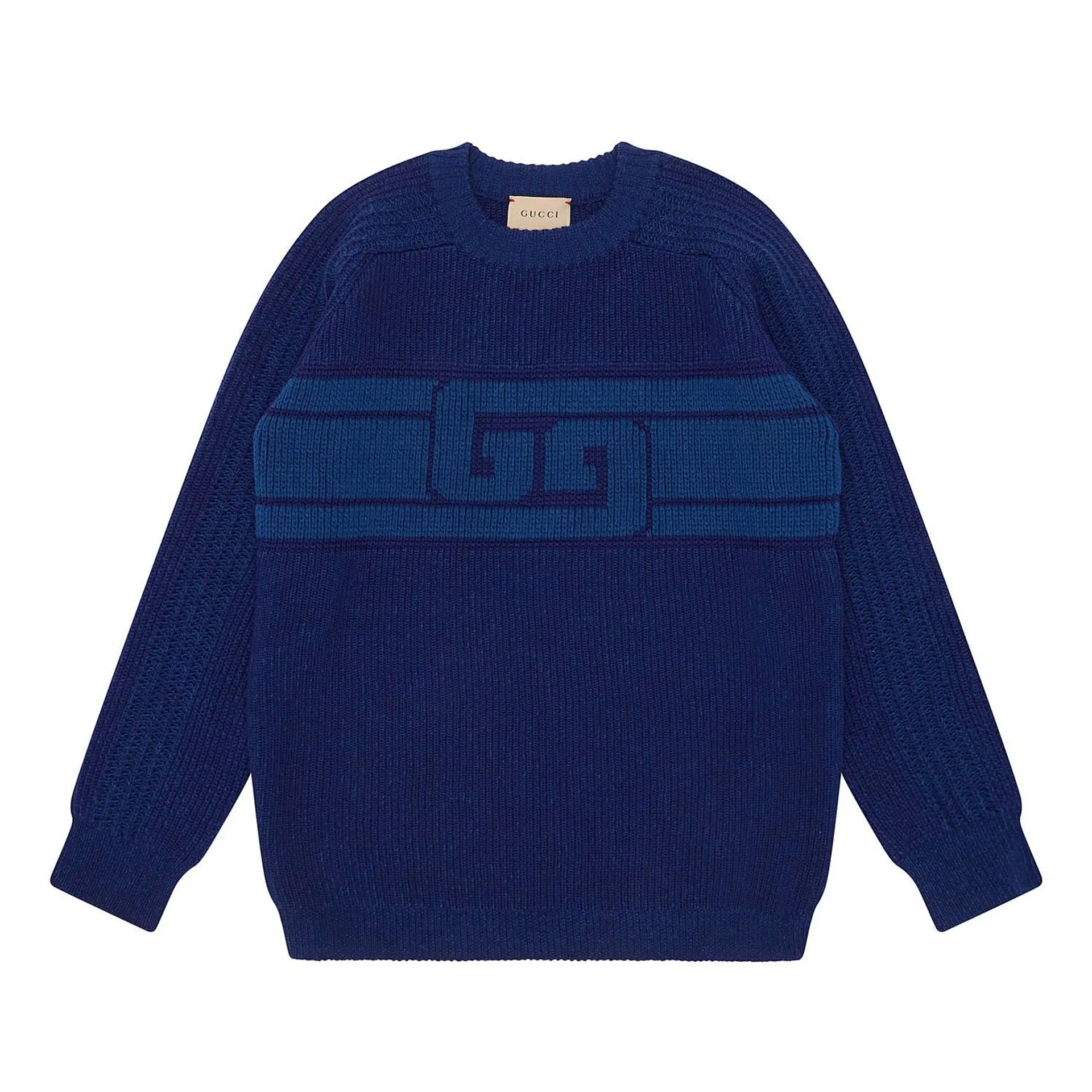 GG Logo Crew Neck Wool Sweater