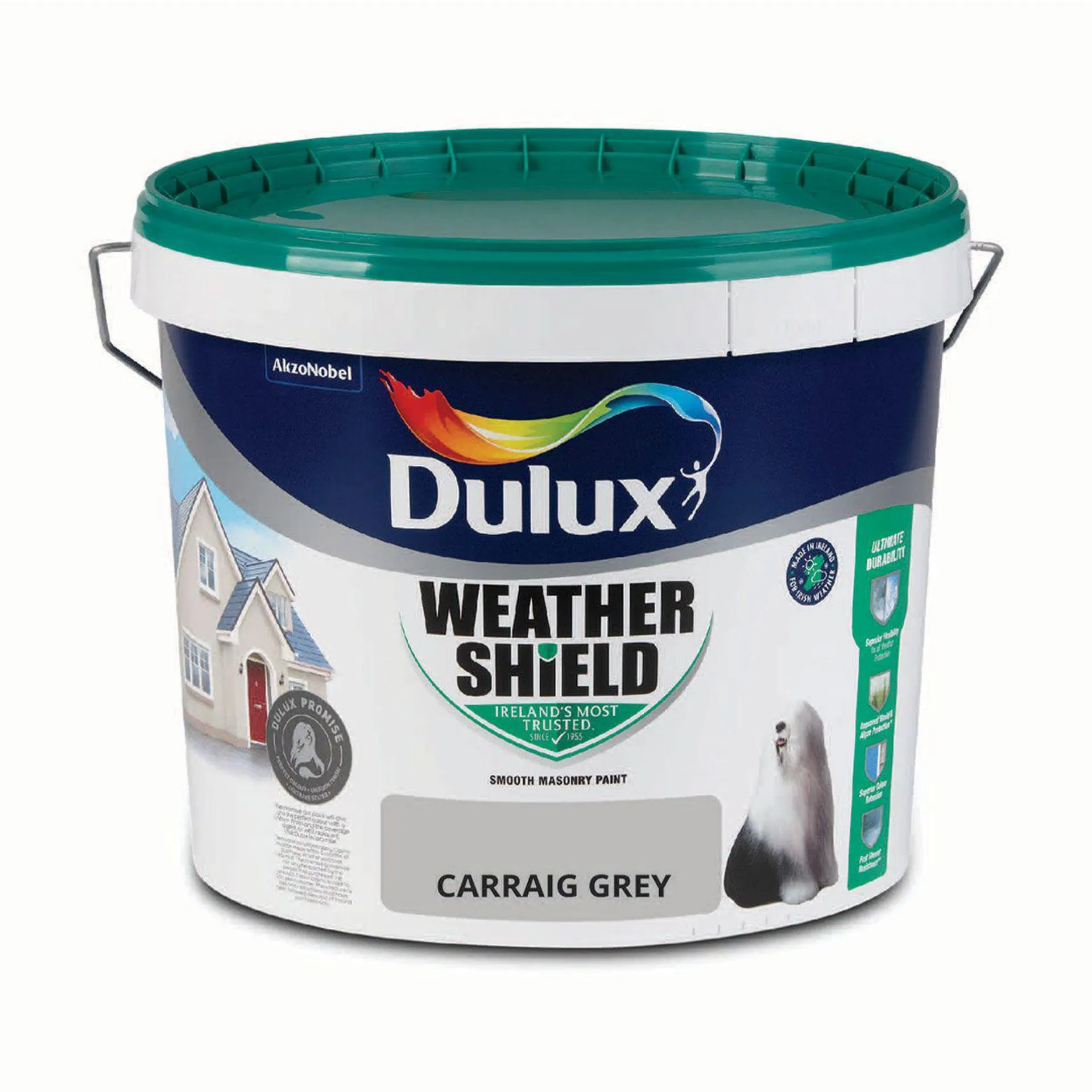 Dulux Weathershield Smooth Masonry Carraig Grey 10L