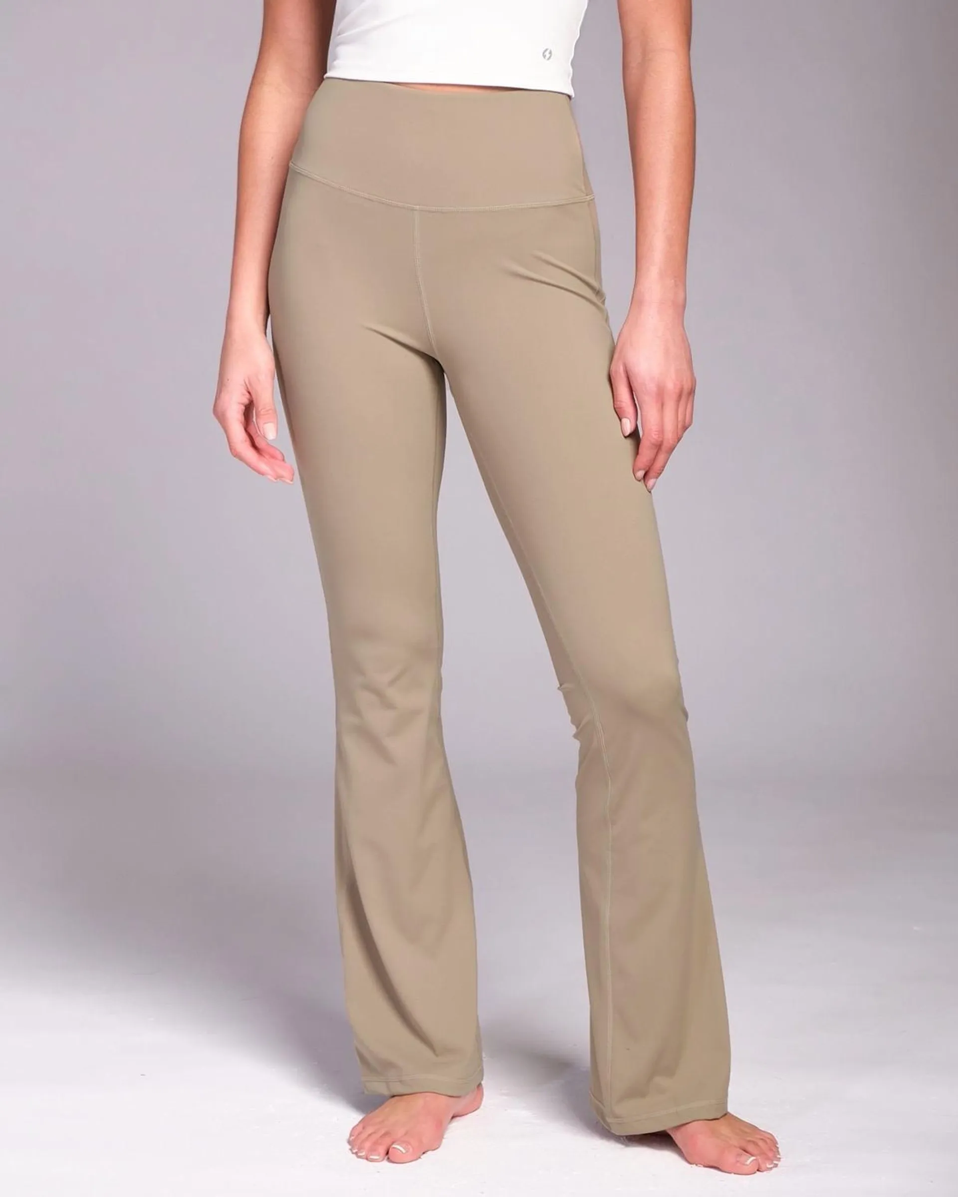 Powercut All-Day-Wear Sandy Taupe Flared Leggings