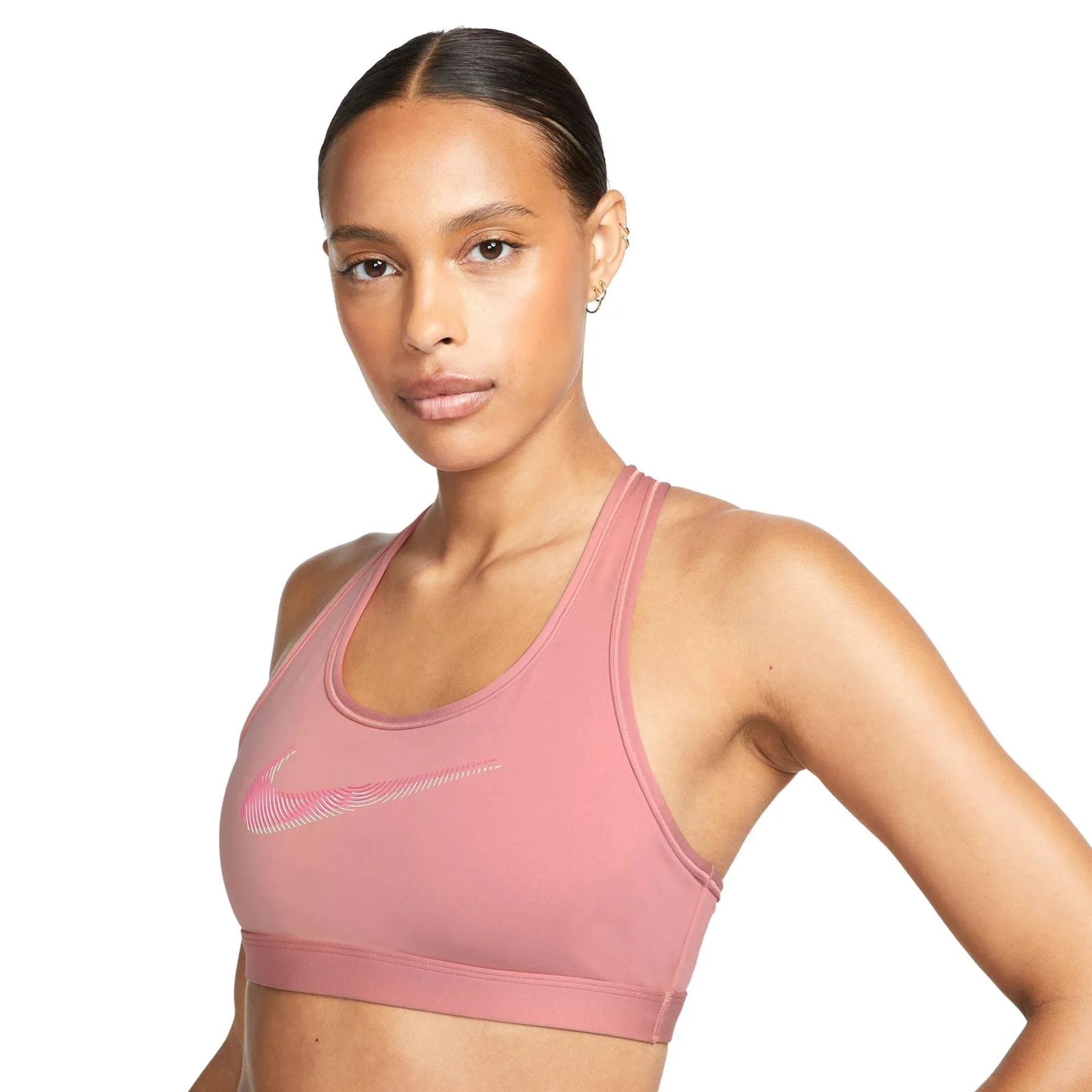 NIKE SWOOSH MEDIUM SUPPORT WOMENS PADDED GRAPHIC SPORTS BRA