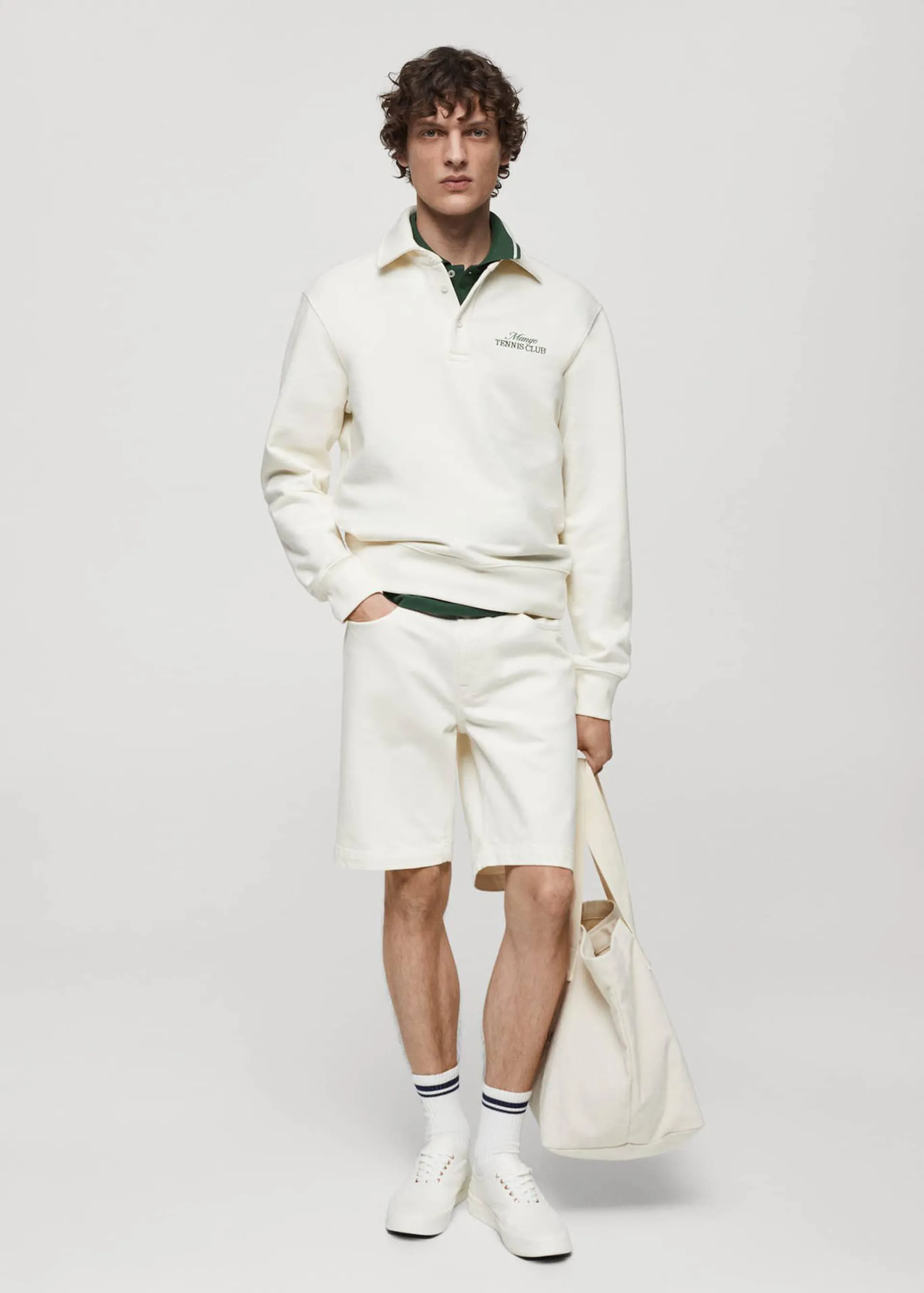 Sudadera polo algodón bordado