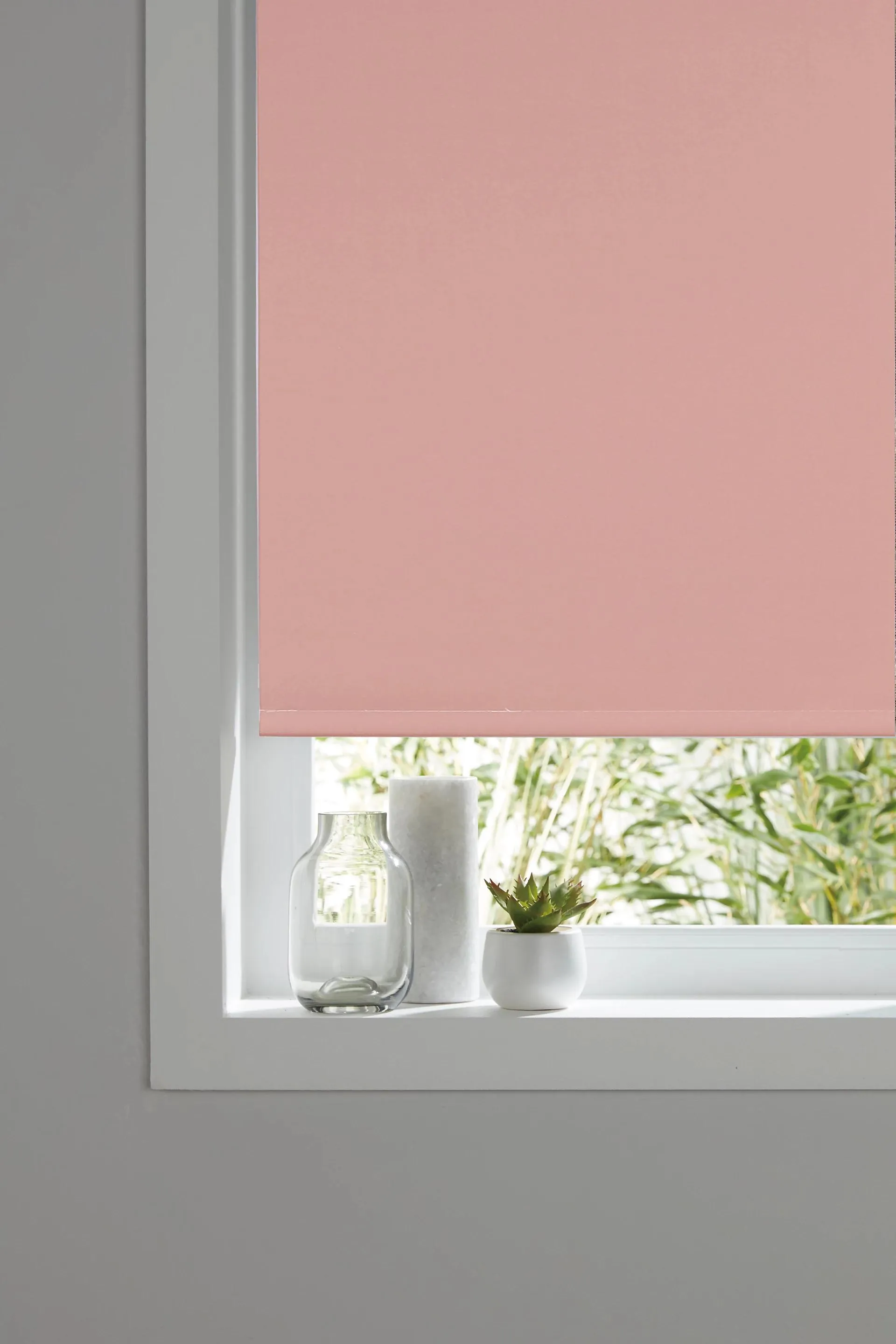 Boreas Corded Pink Plain Blackout Roller Blind (W)120cm (L)180cm