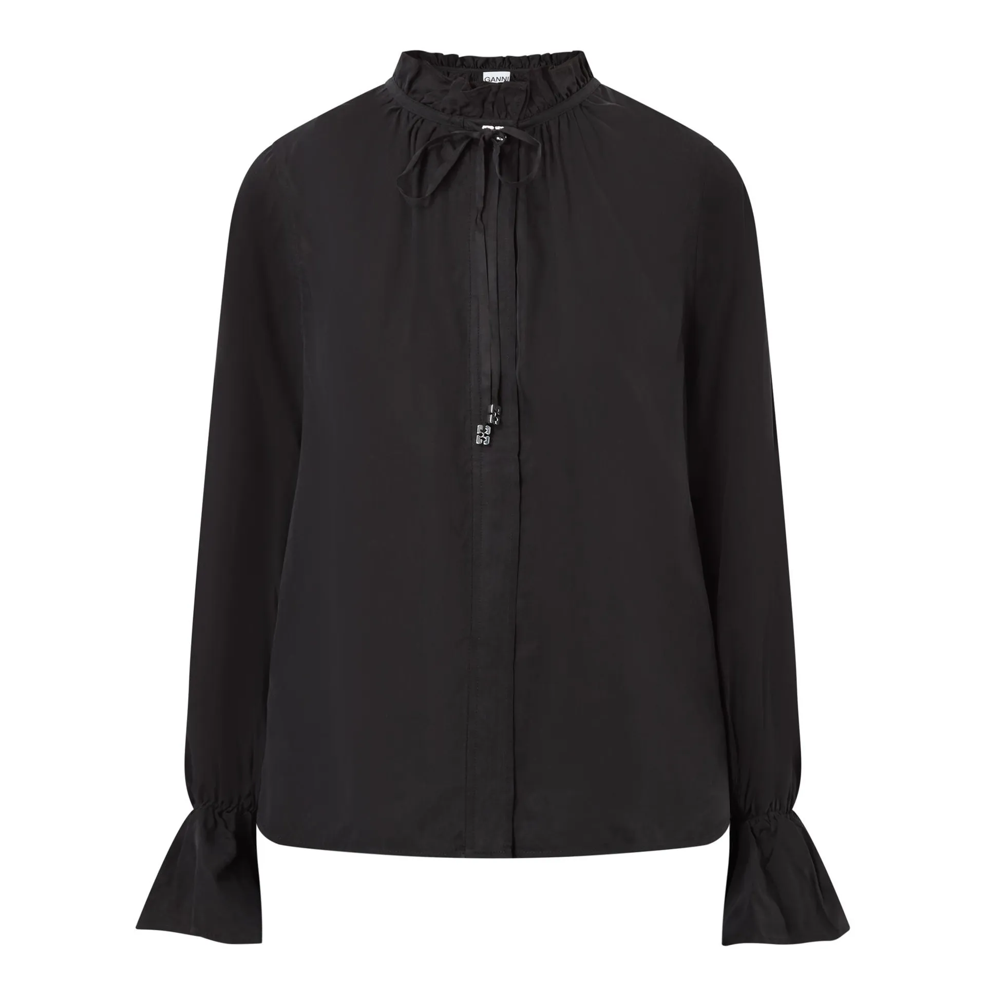 Fluid Ruffle-Trim Blouse
