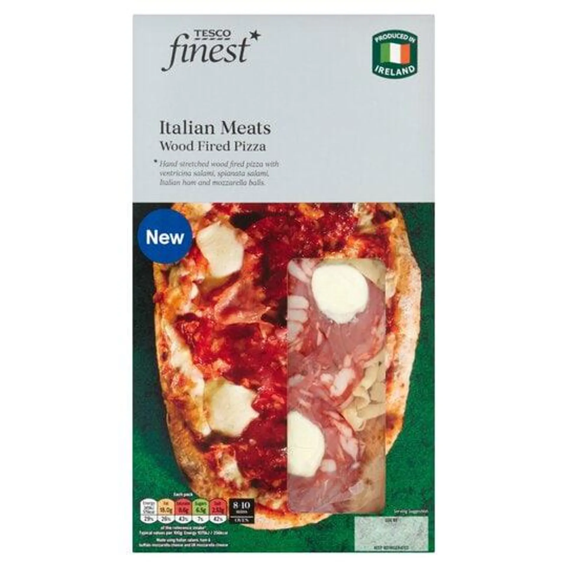 Tesco Finest Italian Meats Wood Fired Pizza 239G