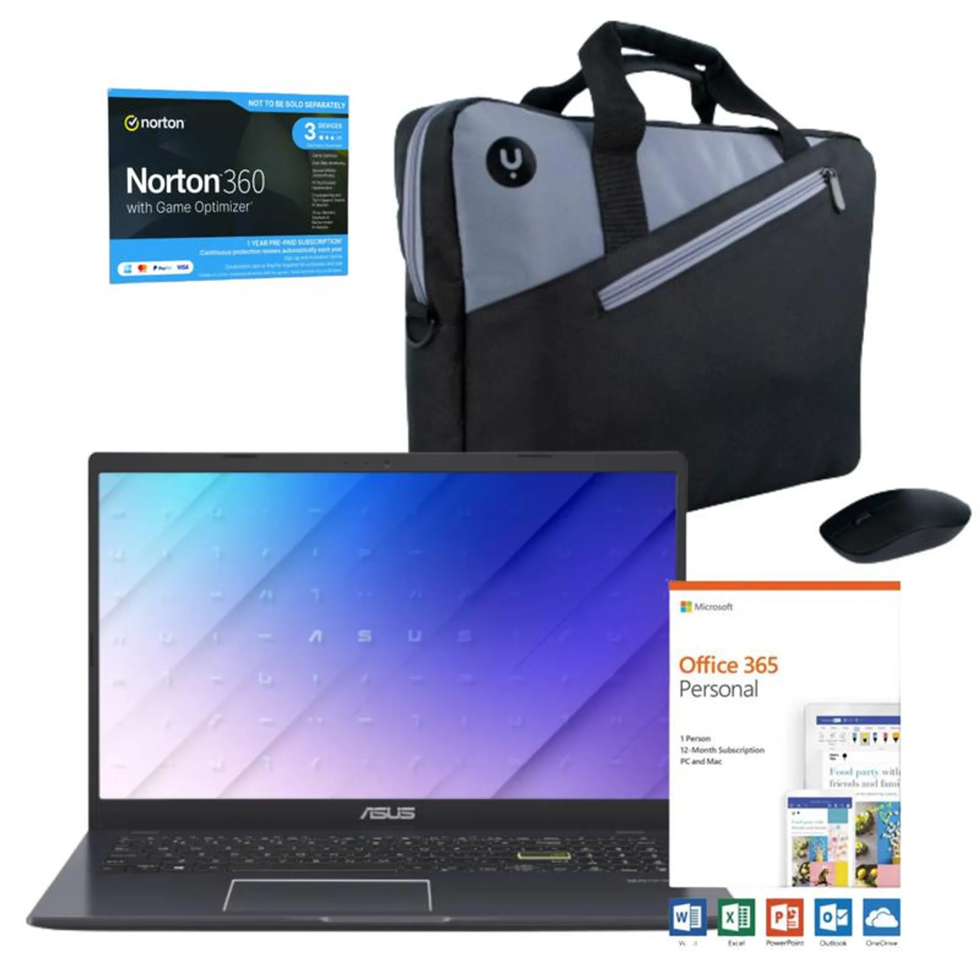 Asus E510MA 15.6" FHD Intel Pentium 4GB/128GB Laptop Bundle | LAPTOPBUN17