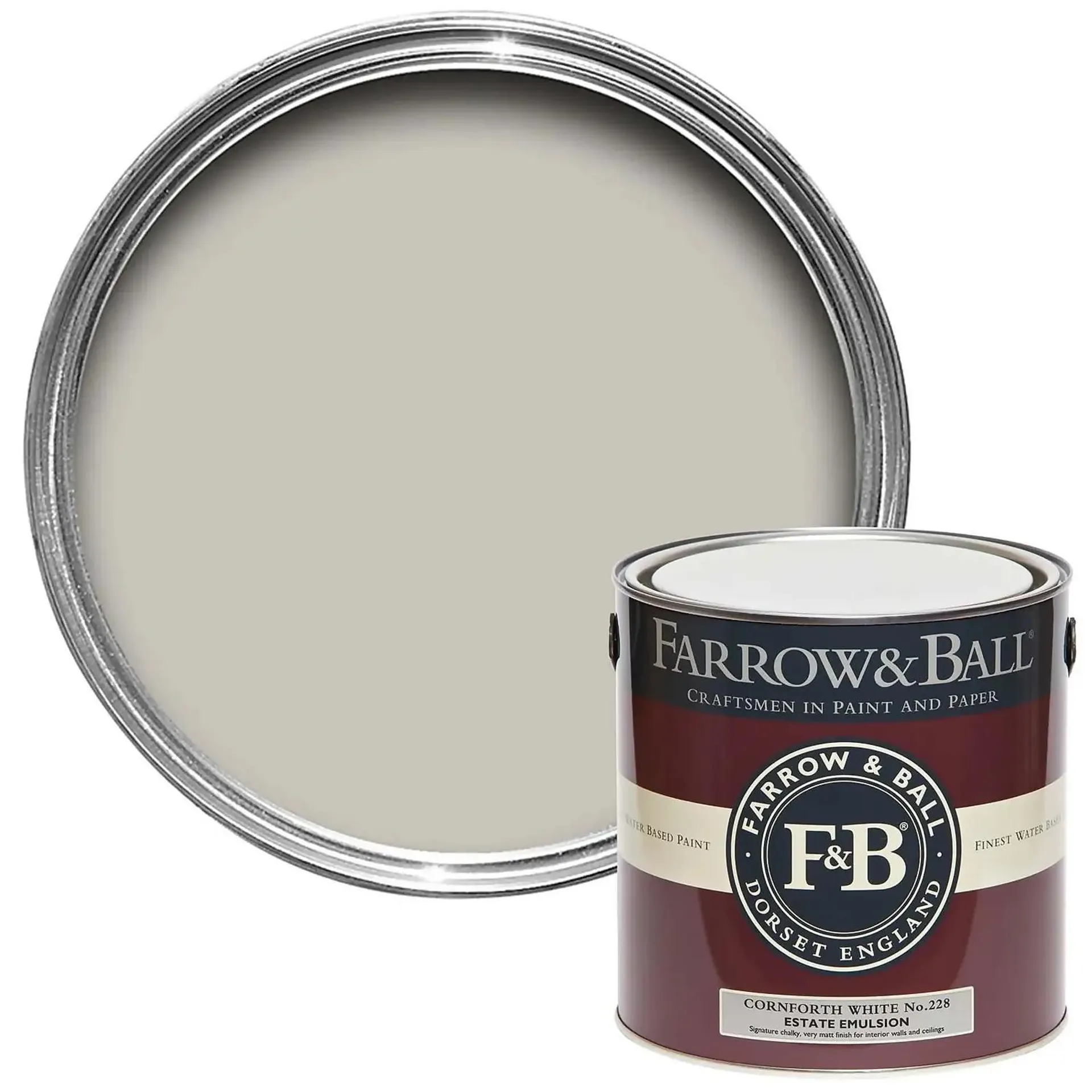 Farrow & Ball Estate Matt Emulsion Paint Cornforth White - 2.5L