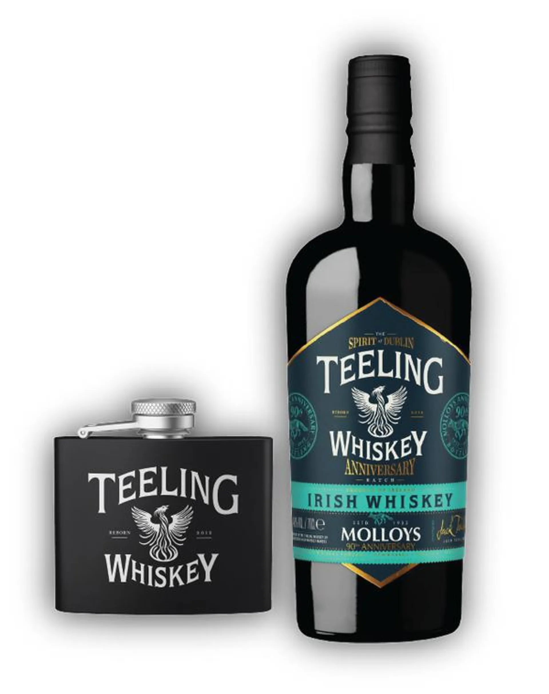 Teelings x Molloys Anniversary Whiskey + Free Hip Flask