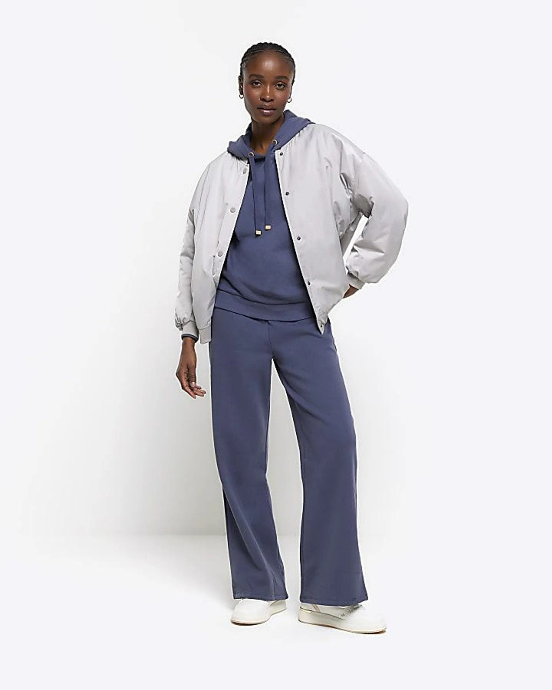 Blue wide leg joggers