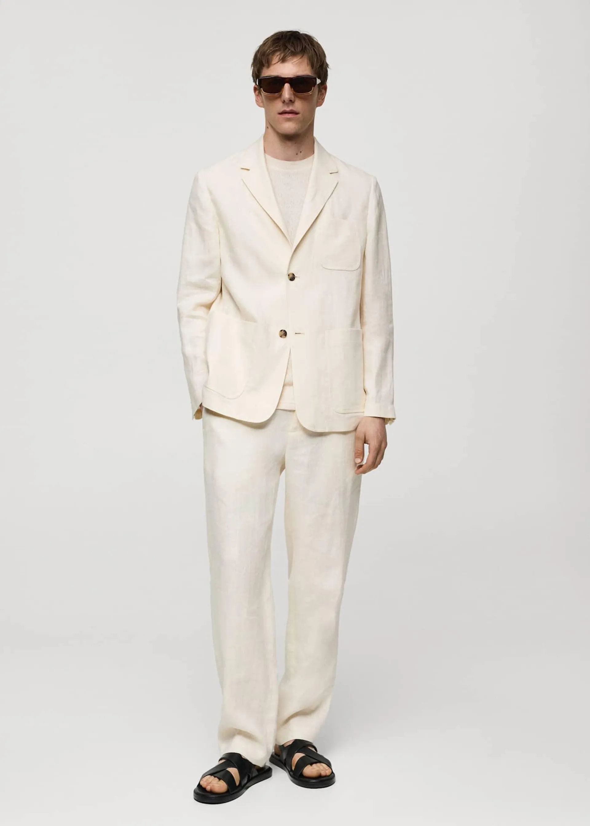 100% relaxed-firt linen jacket with pockets