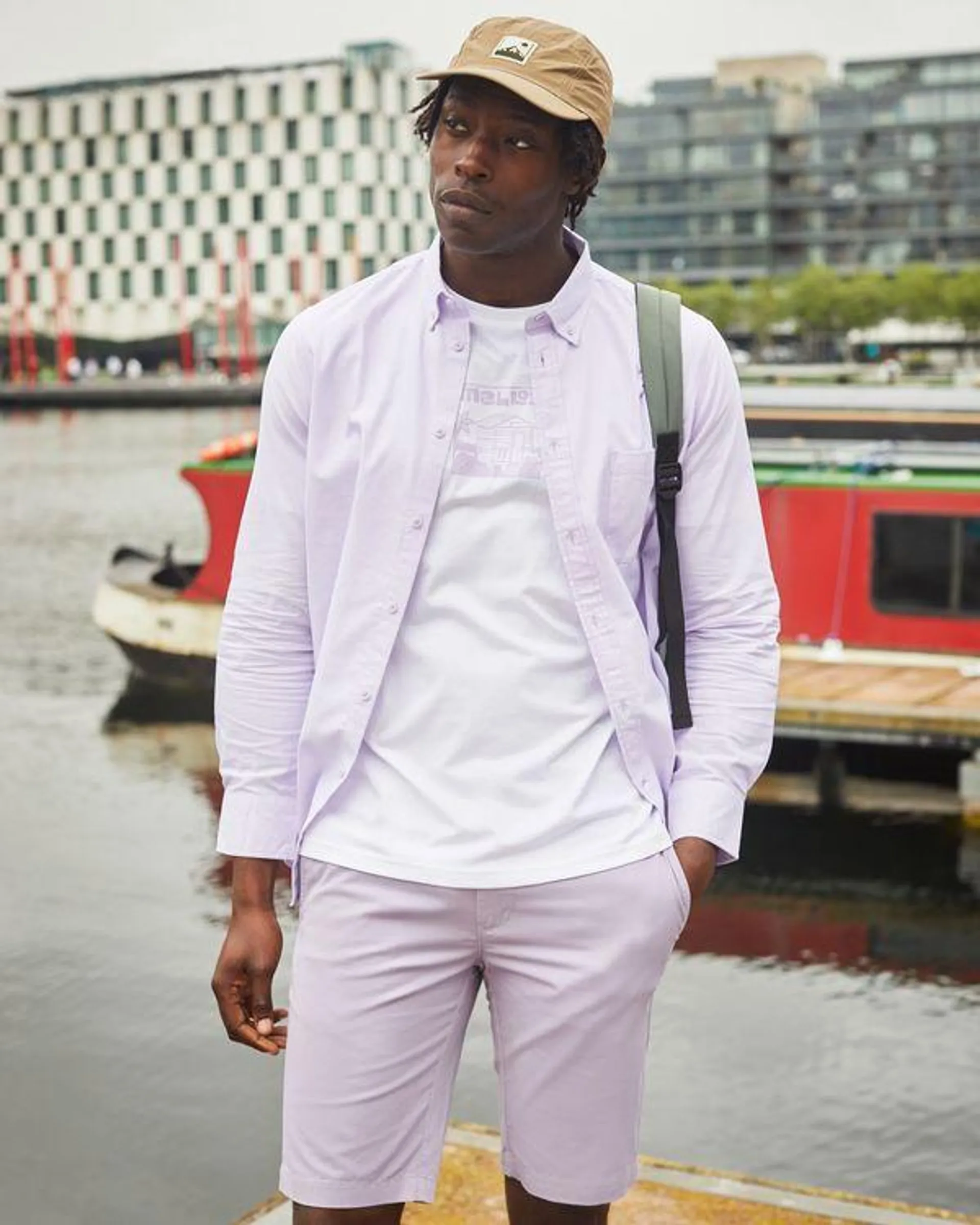 Slim Fit Long-Sleeved Cotton Oxford Shirt