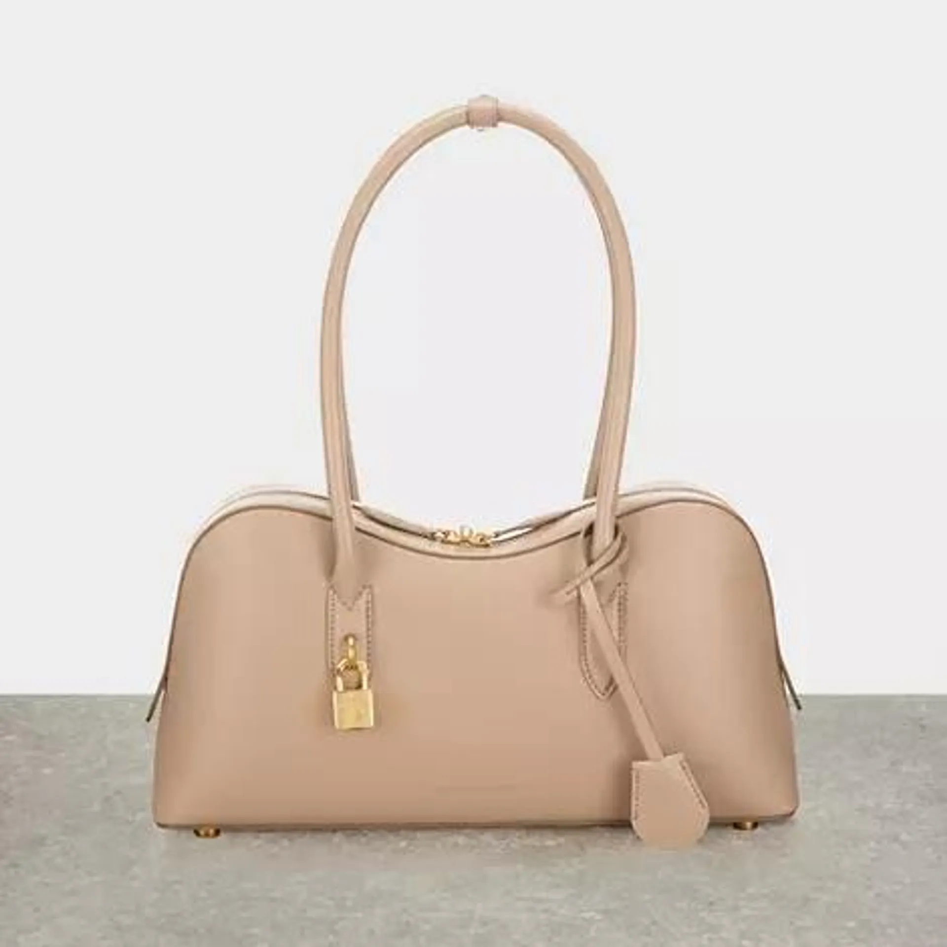 Embossed Logo Shoulder Bag