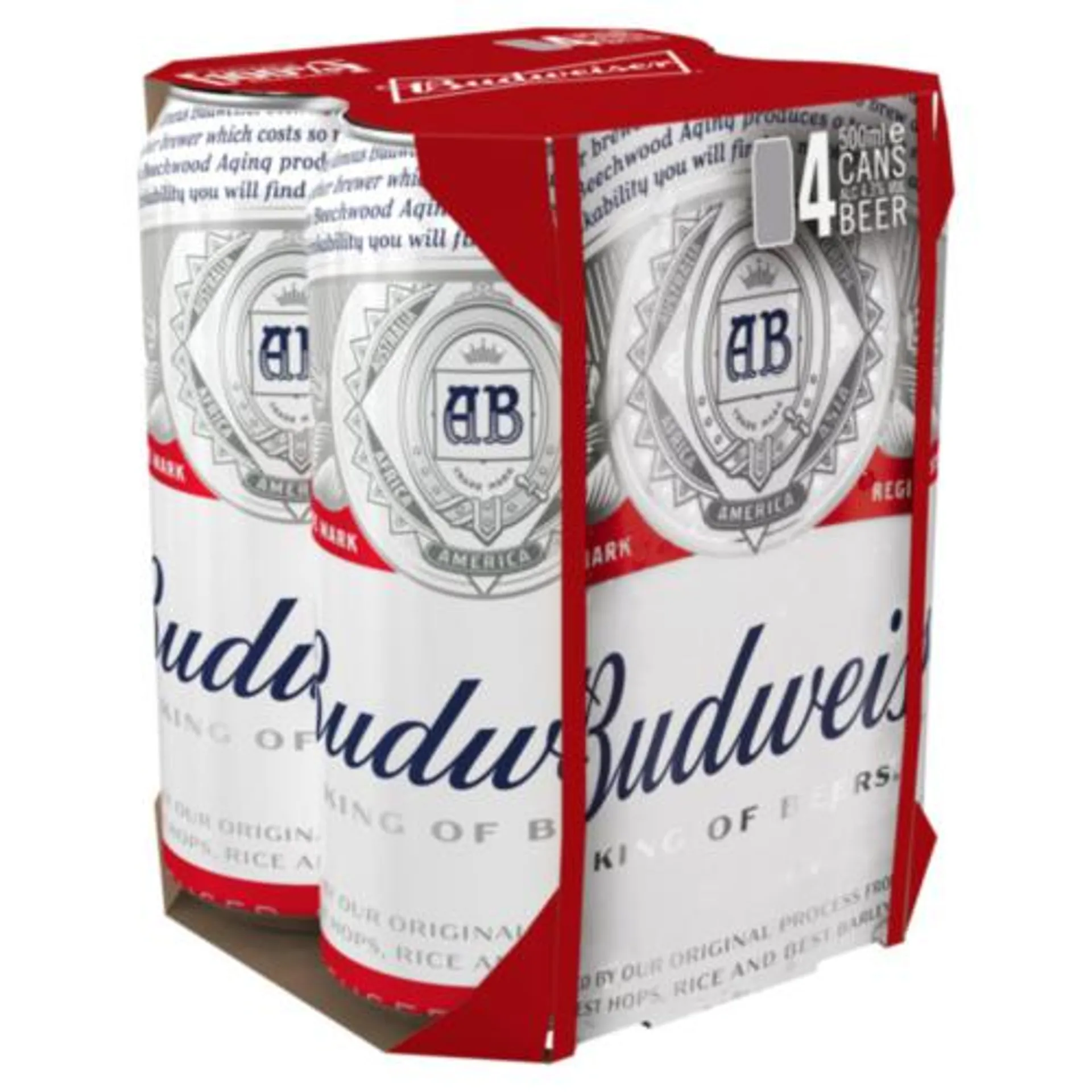 Budweiser Lager Cans 4 Pack