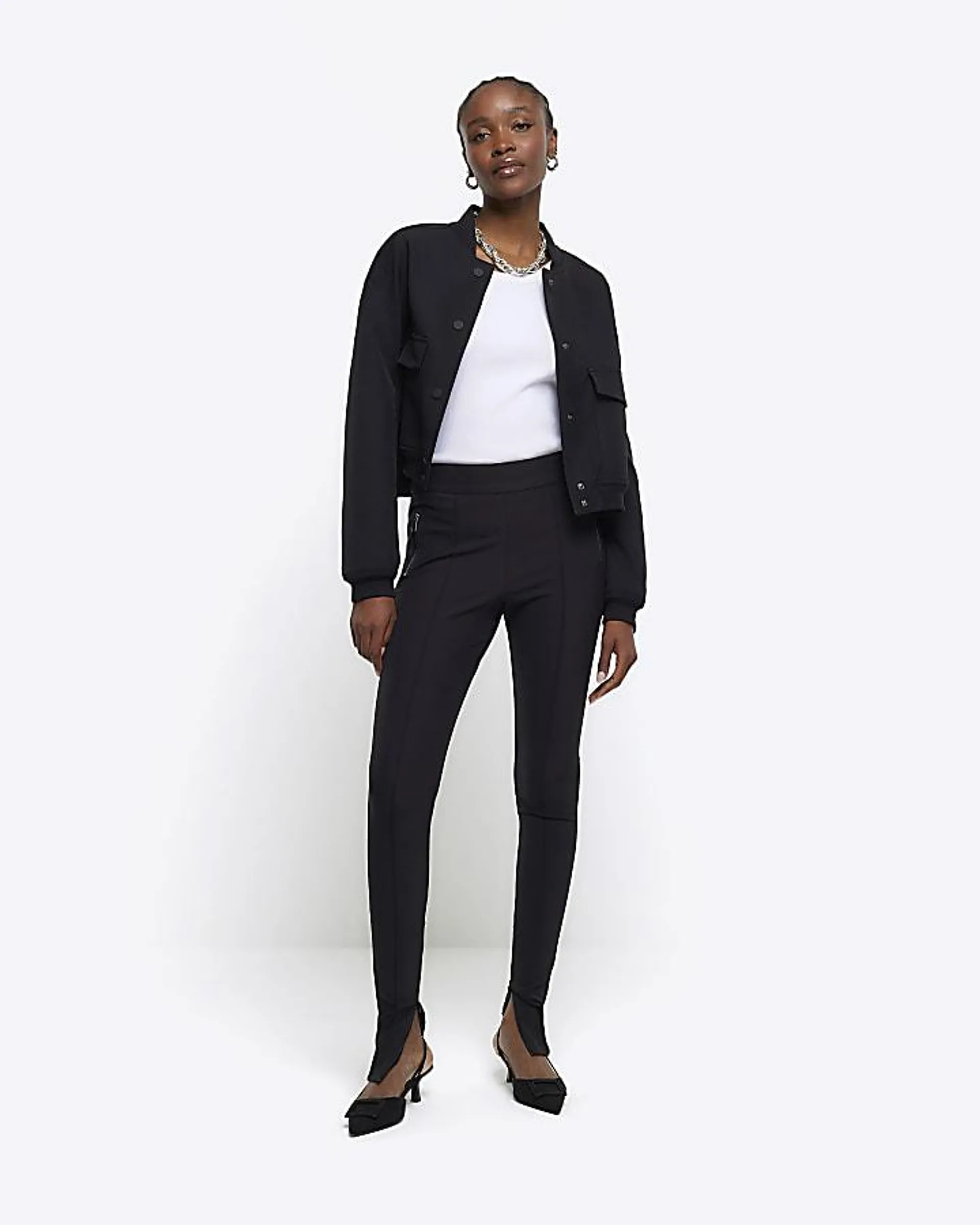 Black split hem leggings