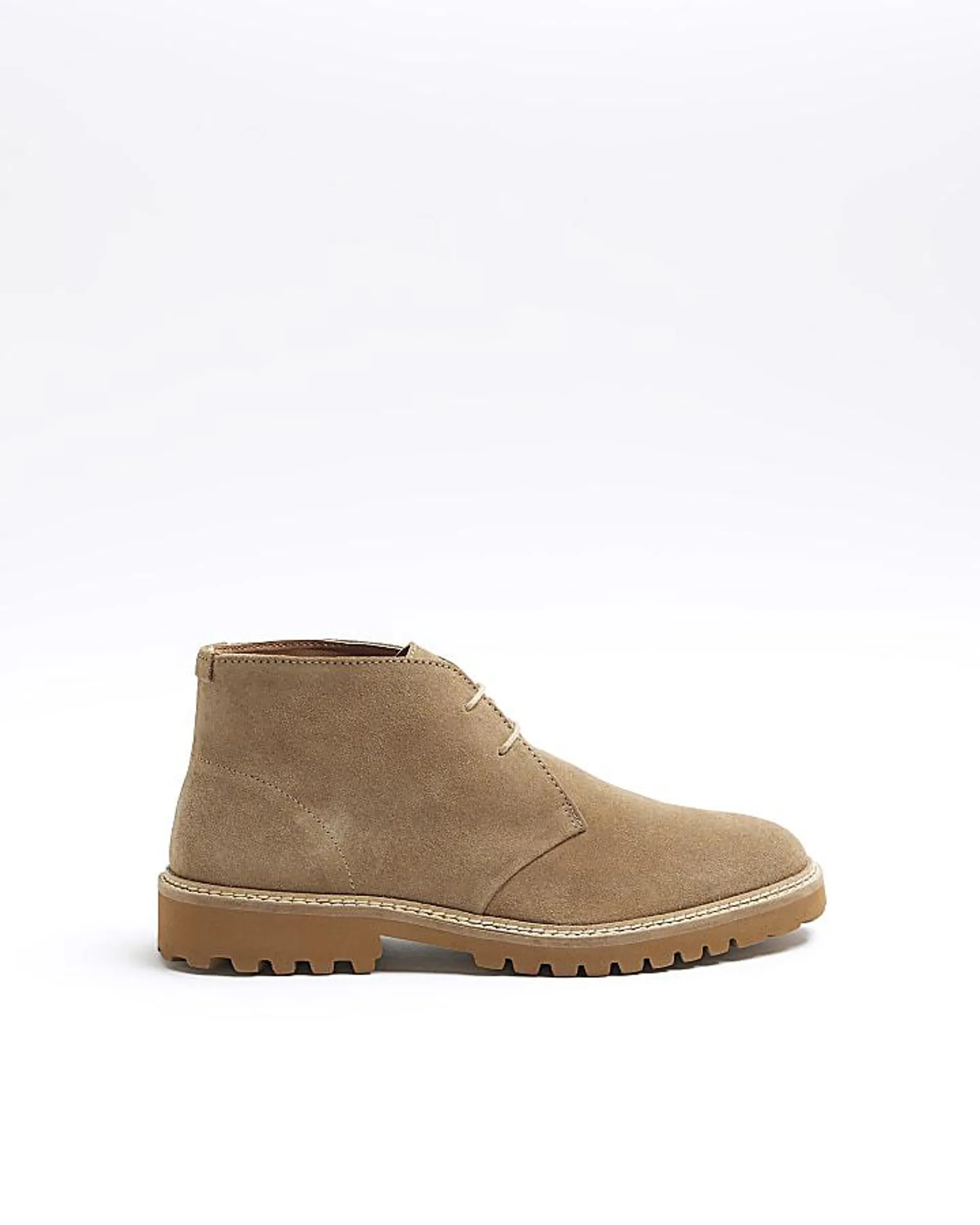 Stone suede desert boots