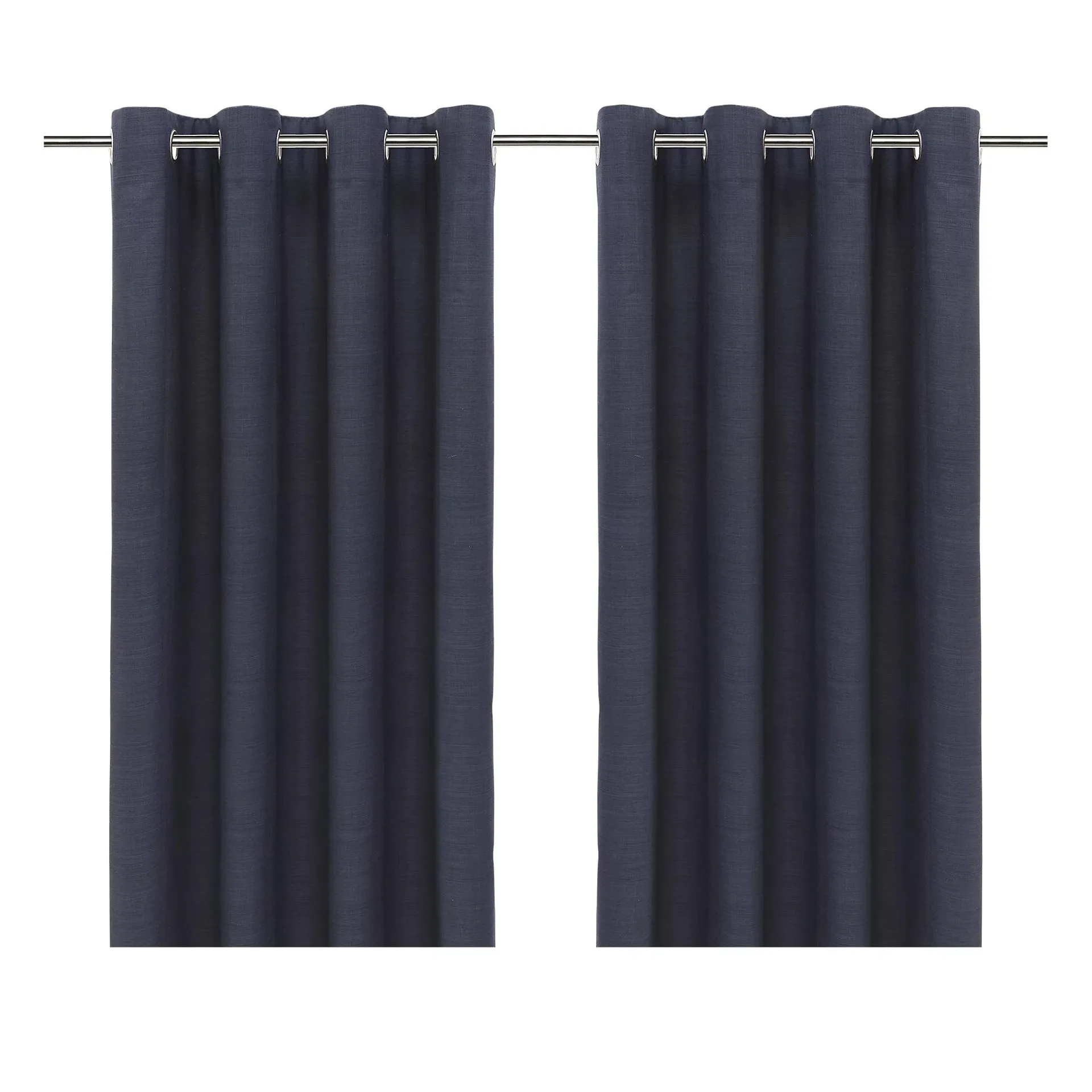 Glend Navy Plain woven Blackout & thermal Eyelet Curtain (W)167cm (L)183cm, Pair