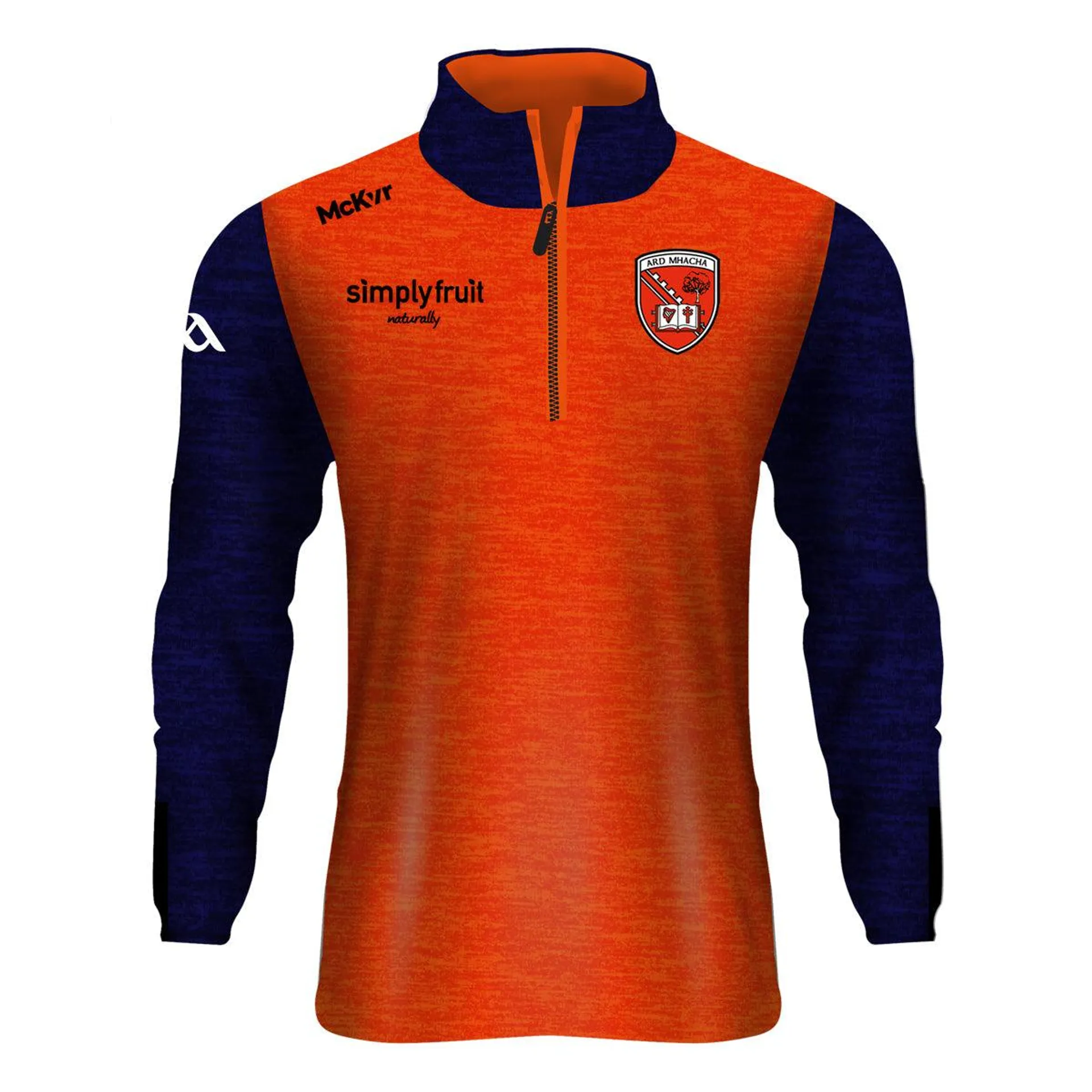 Mc Keever Armagh GAA Official Pulse Lightweight 1/4 Zip Top - Youth - Orange/Navy/Black